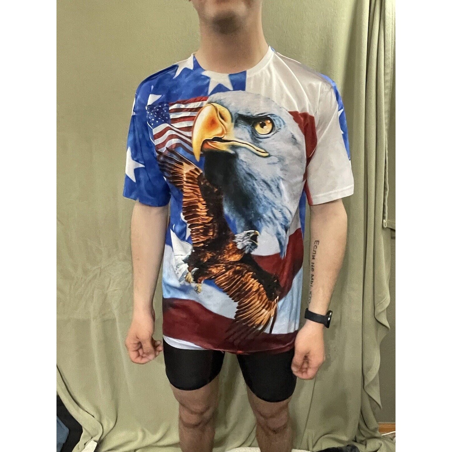 Bald Eagle Cotton Traders Sport Large Patriotic USA Shirt