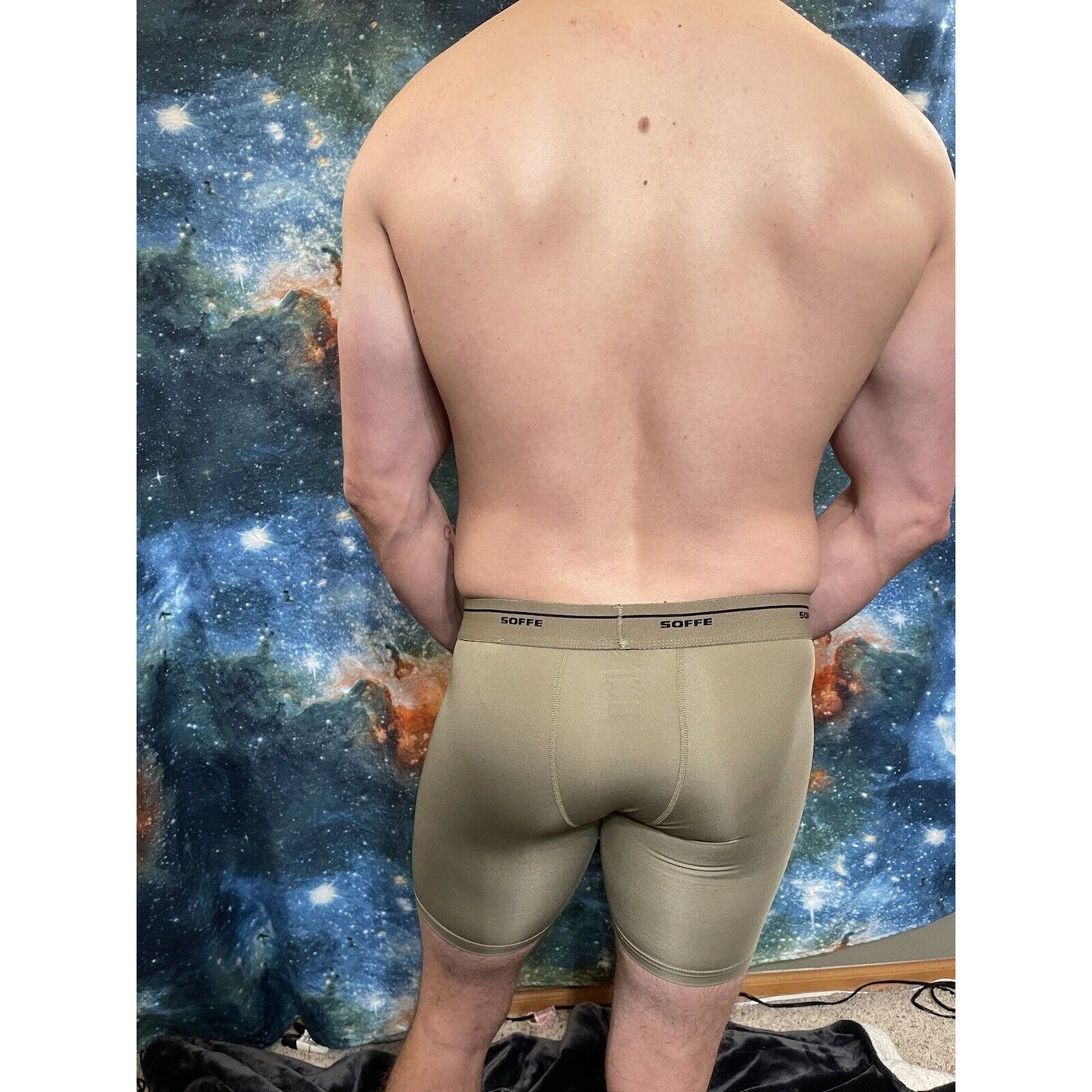 Men’s Athletic Compression Shorts Base Layer Tan Soffe