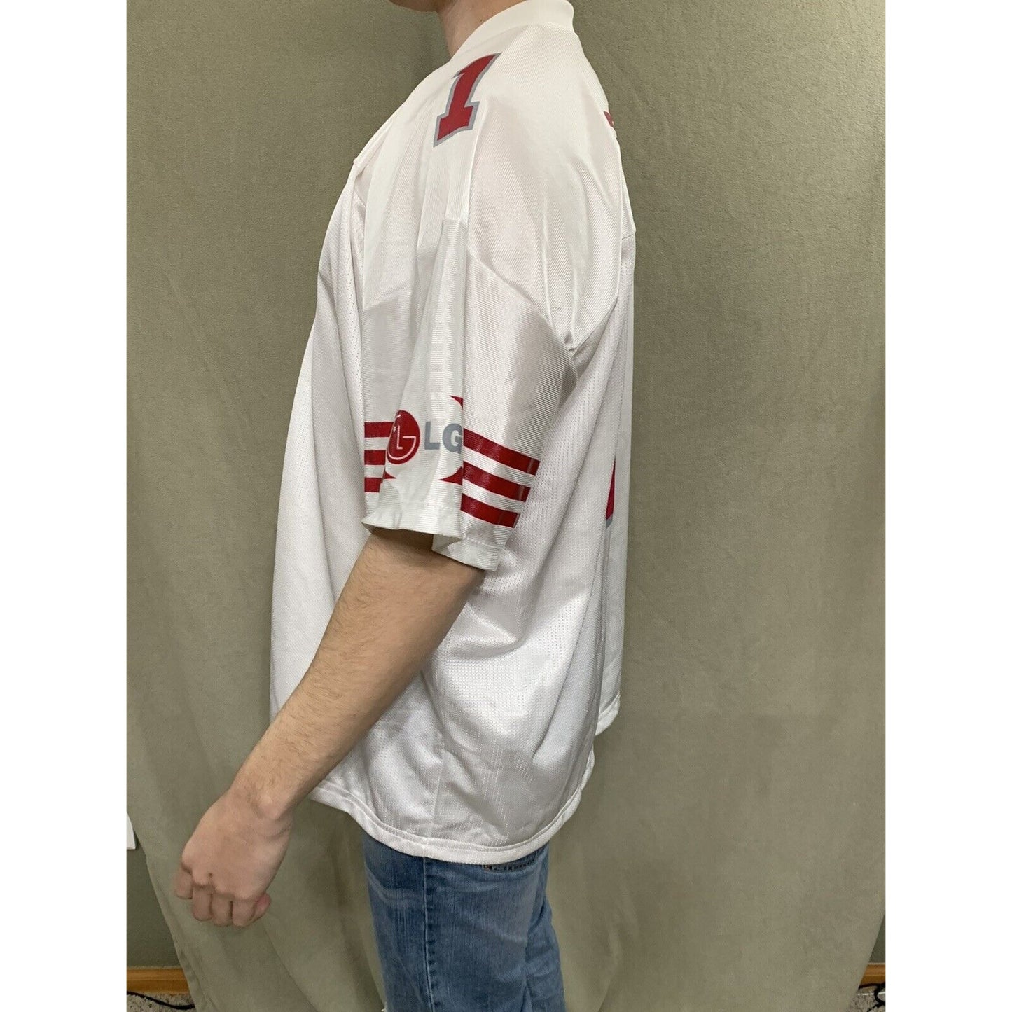 LG Electric TV Football Jersey “Go Wide” X-Large White #1 Mesh Promo Shirt