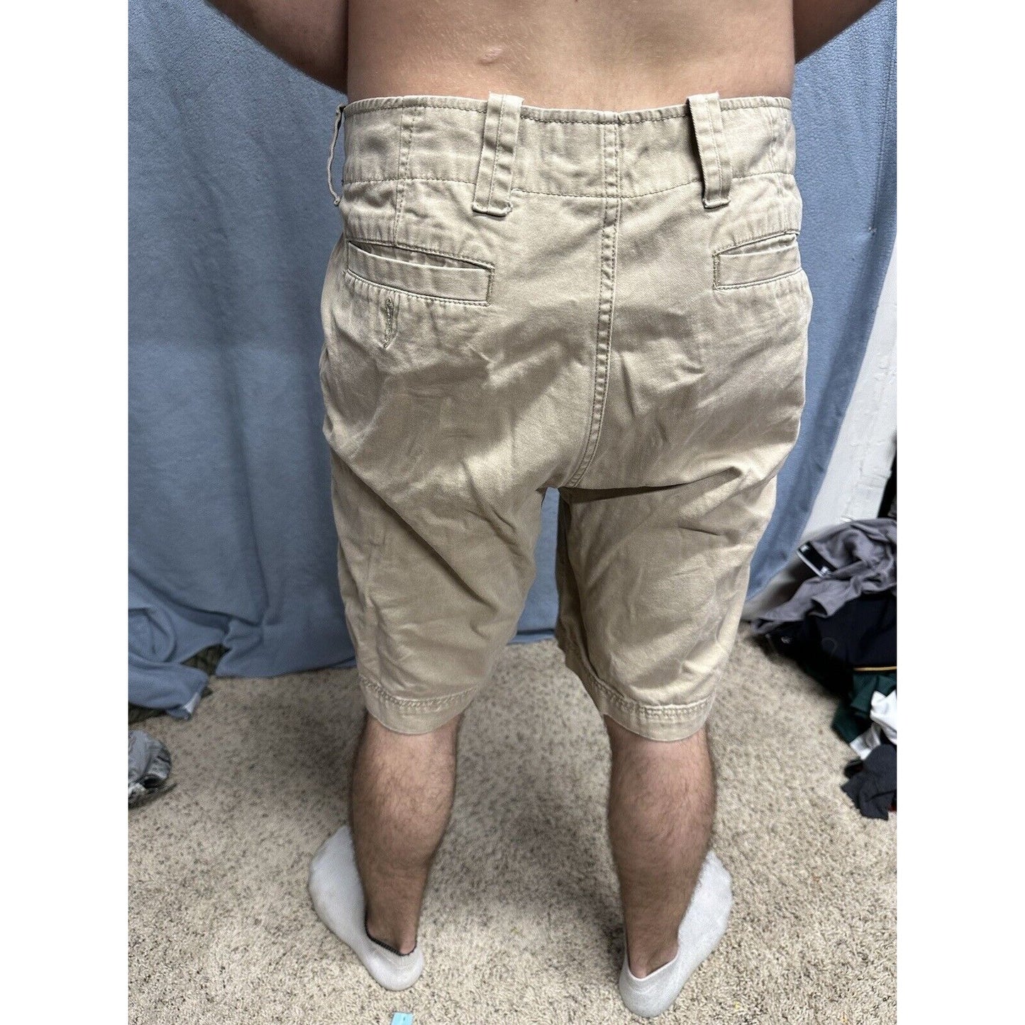 Men’s Khaki Gap Rugged Short Flat Front Shorts Size 36