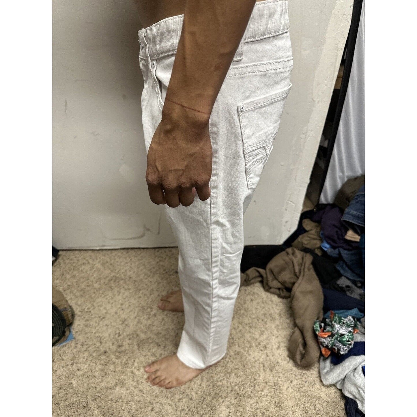 Men’s White INC International Concepts 30 X 29 Denim Pants Berlin Slim Straight