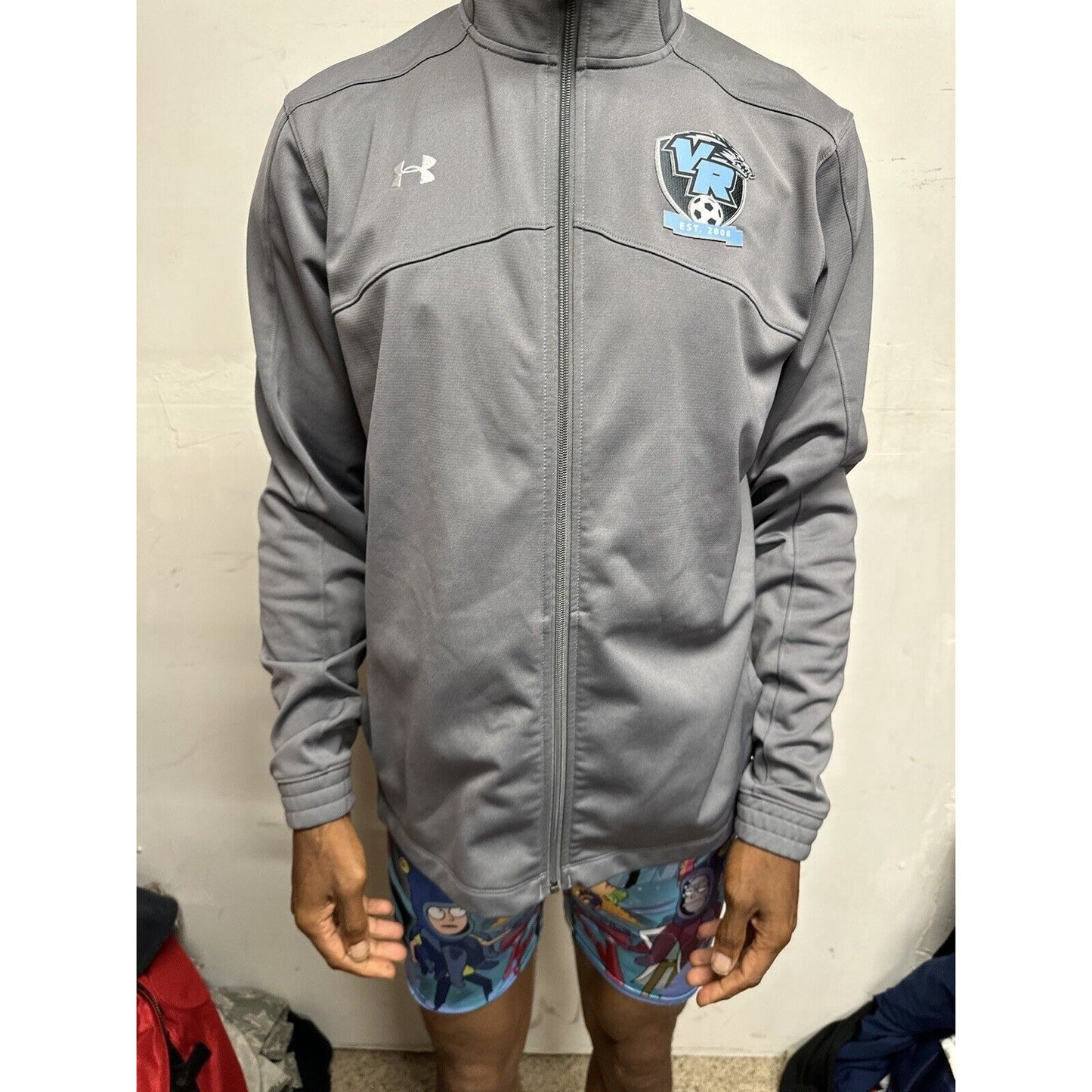 Men’s Gray Under Armour Large Visit Ridge High School Soccer Full Zip Jacket