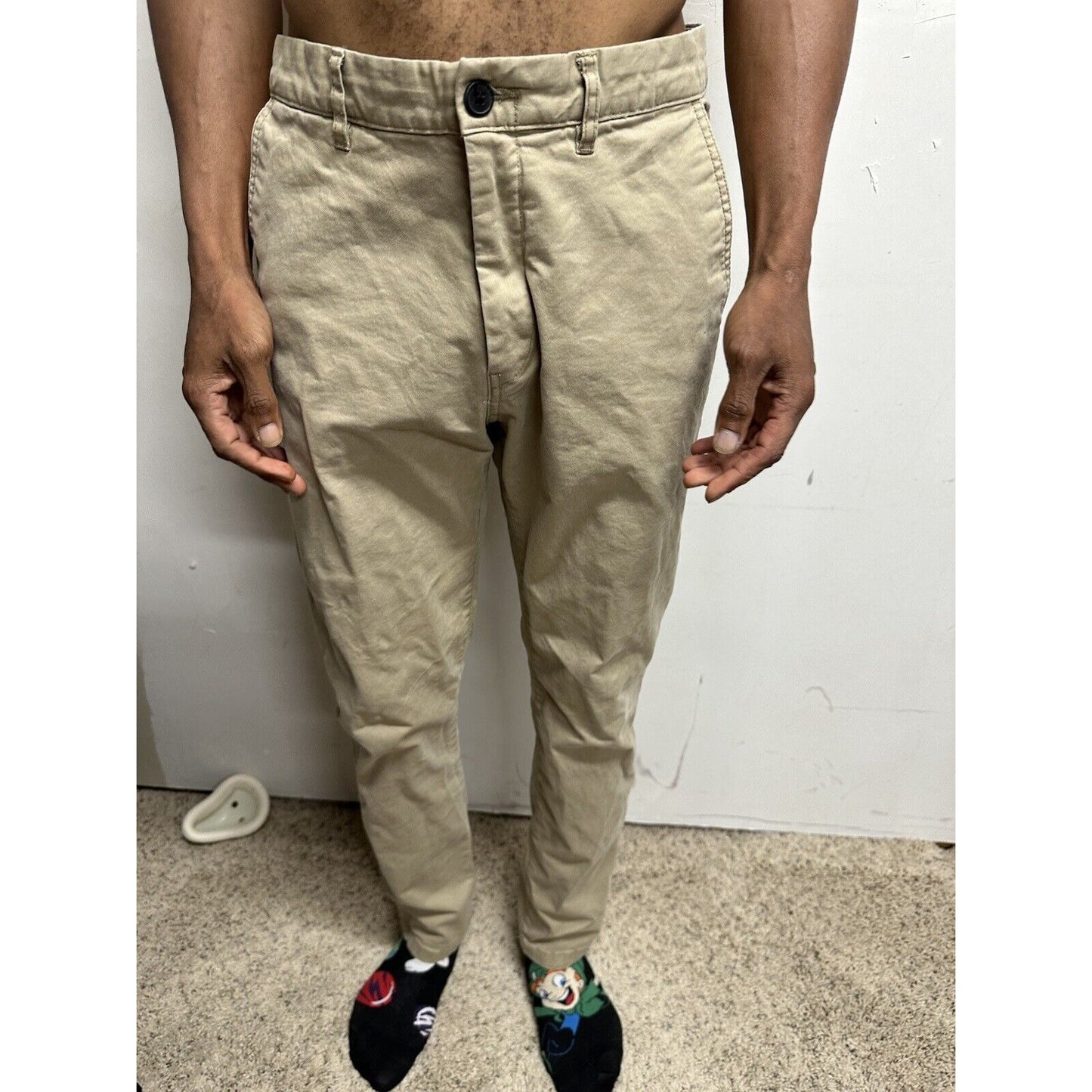 Men’s Khaki 34 H&M Skinny Fit Stretch Pants
