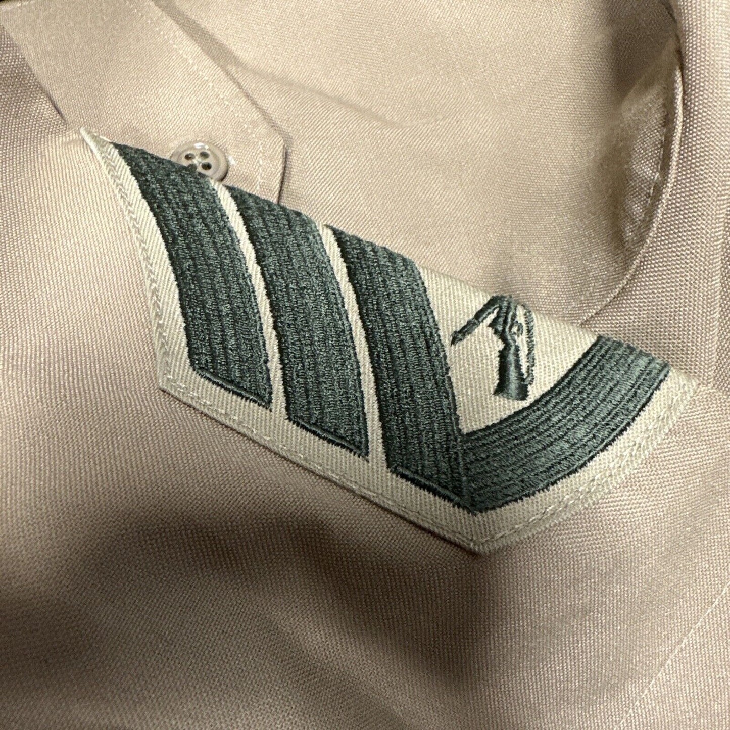 Usmc Marine Corps Khaki Creighton Button Up Uniform Shirt Medium 15-15.5