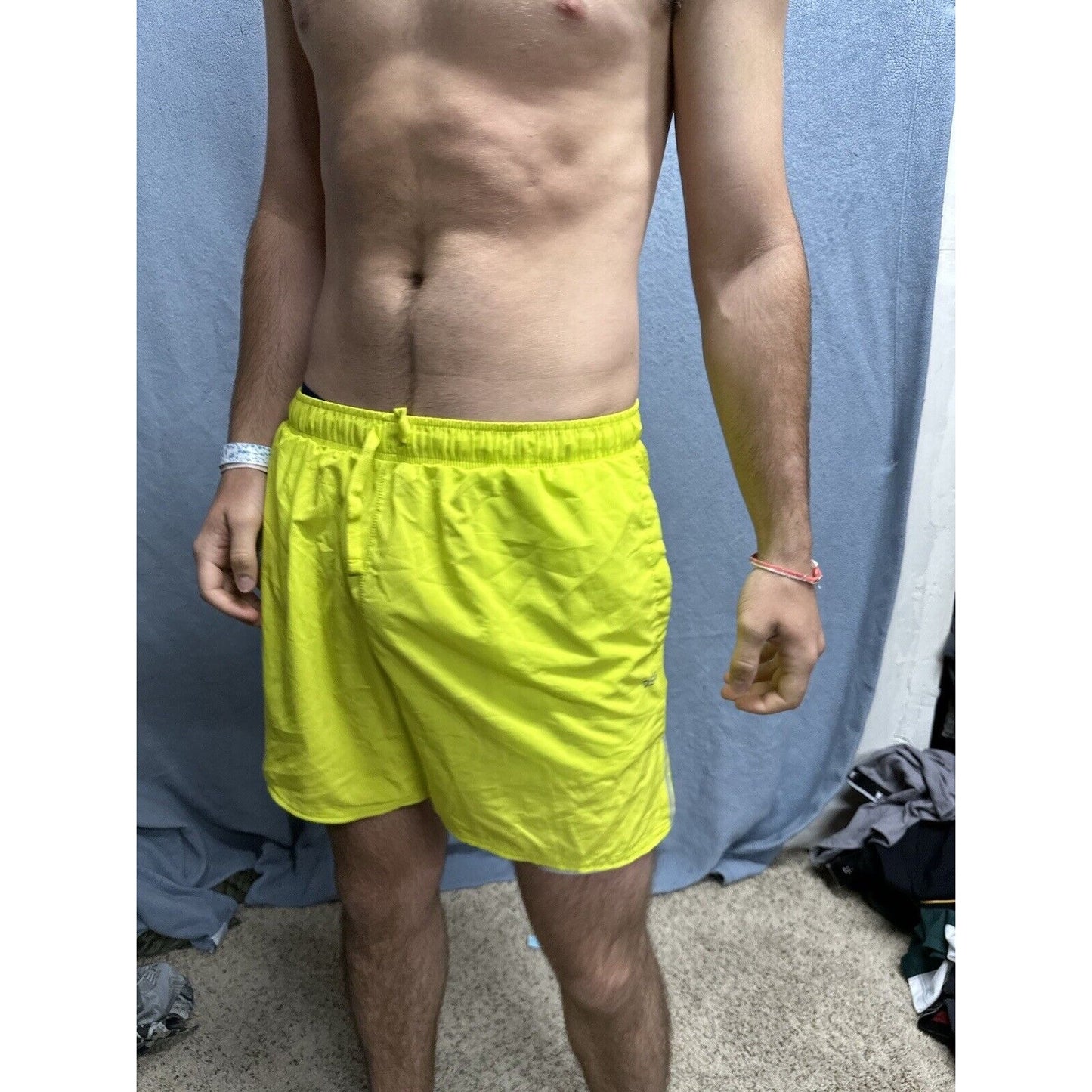 Men’s Neon Yellow DSG Medium Shorts With Pockets And Inner Lining