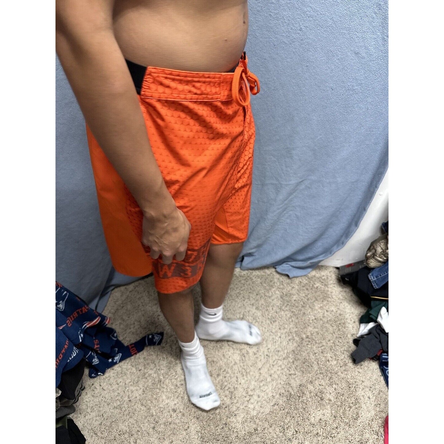 Men’s Orange Reebok Large Movement Zones Trunks Board Shorts