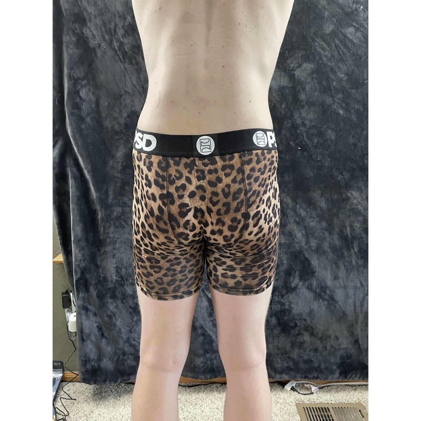 Men’s PSD Cheetah Pattern Angry Face Boxer Briefs Large