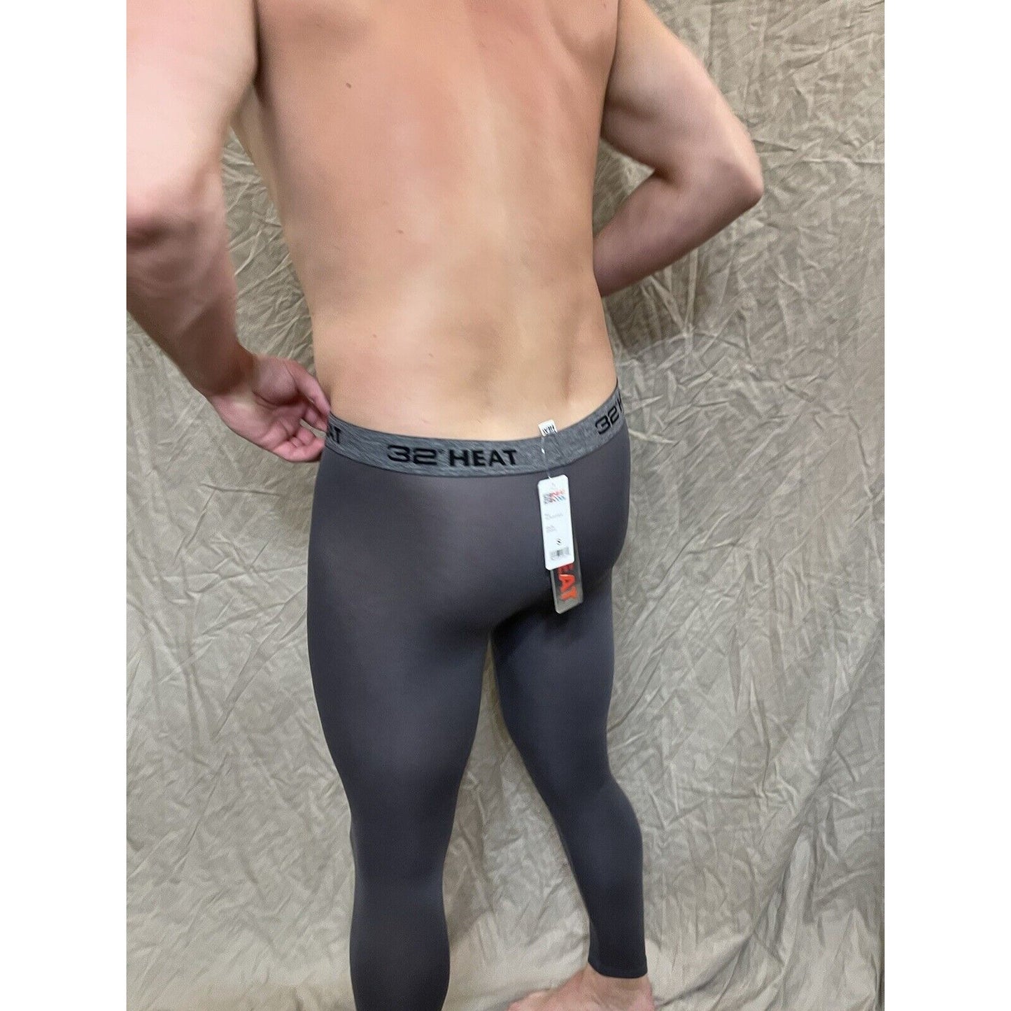32 degree heat stingray gray compression leggings base layer long underwear L