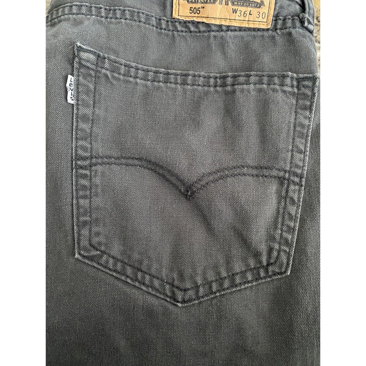 LEVI'S 505 Regular Straight Fit Men’s 36X30 Gray Jeans
