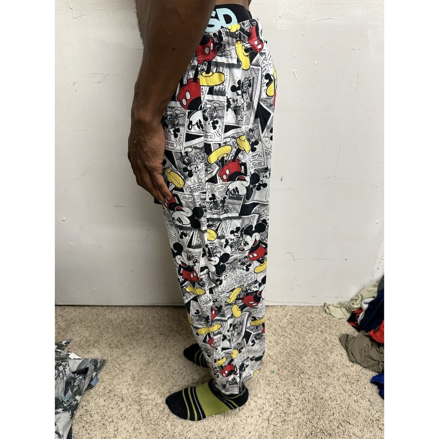 Boys Disney Large 12-14 Mickey Mouse Sleepwear Pajama Bottoms No Pockets