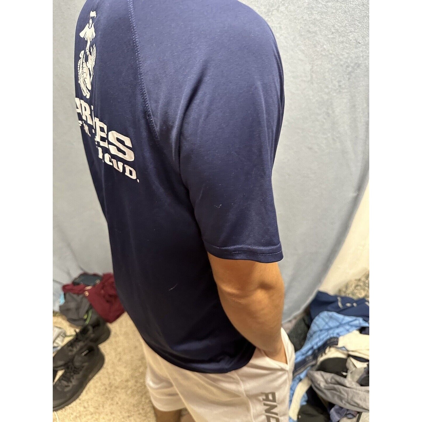 Men’s Athletic Dark Blue Large Marines Compression Tshirt