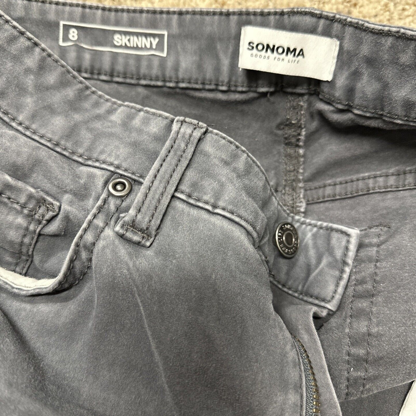 Men’s Size 8 Skinny Sonoma Gray Jeans Pants