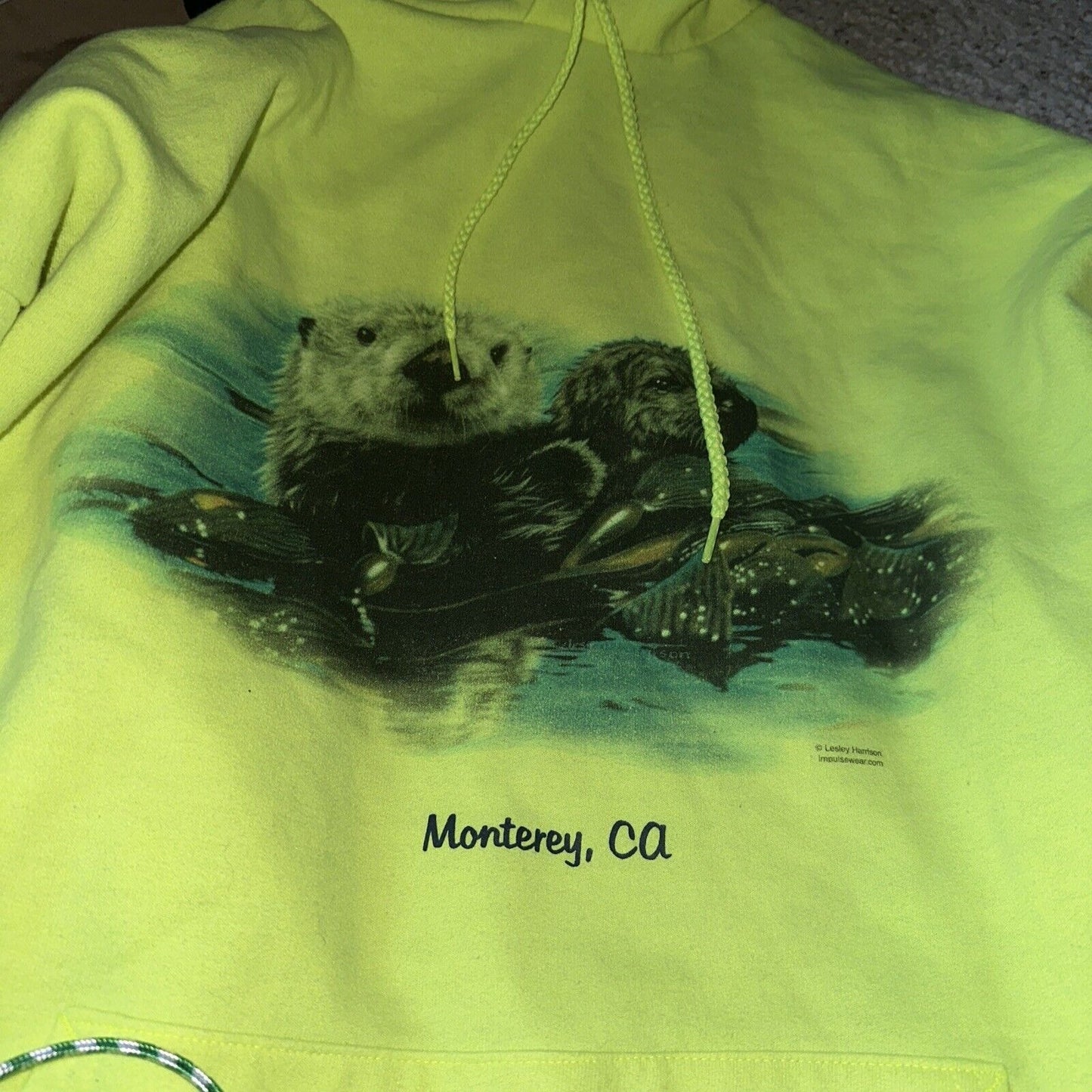 Men’s Neon Yellow Monterey California XXL Hoodie Pullover