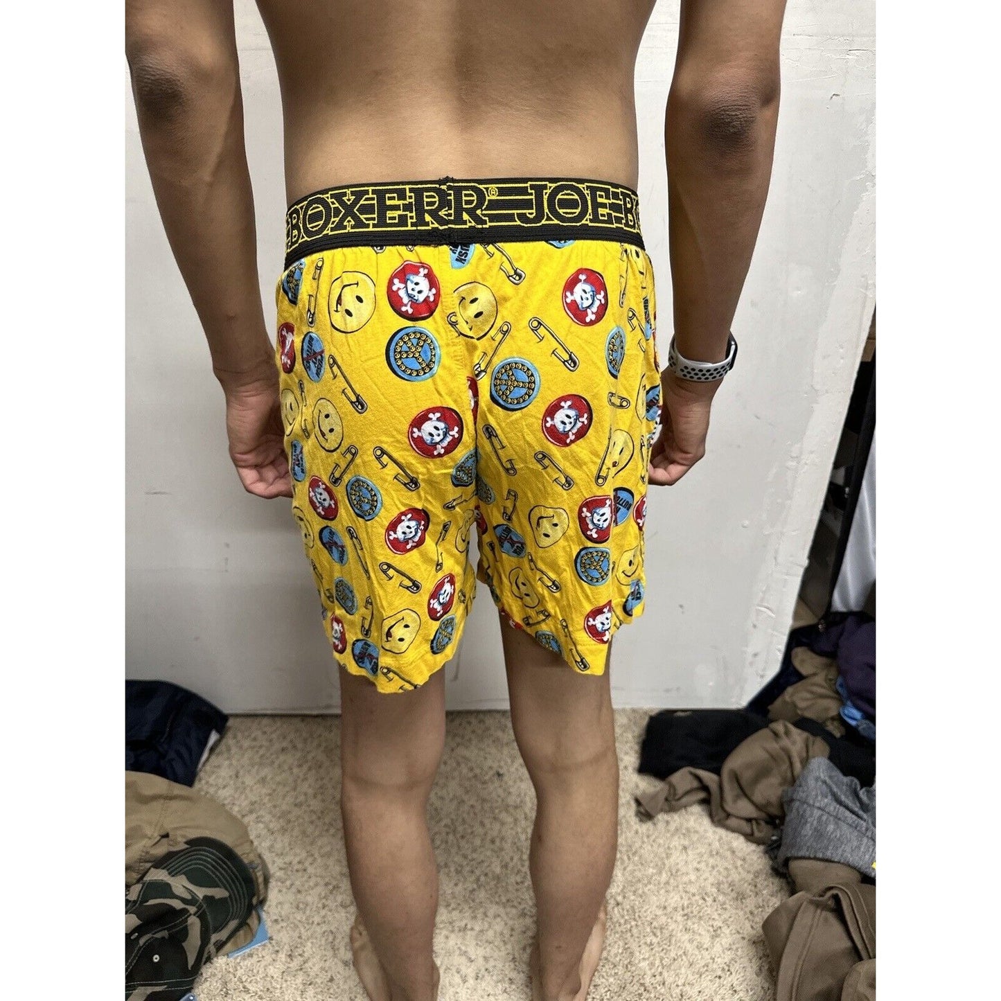 Men’s Medium Yellow Joe Boxer Shorts Smiley Face Emoticon