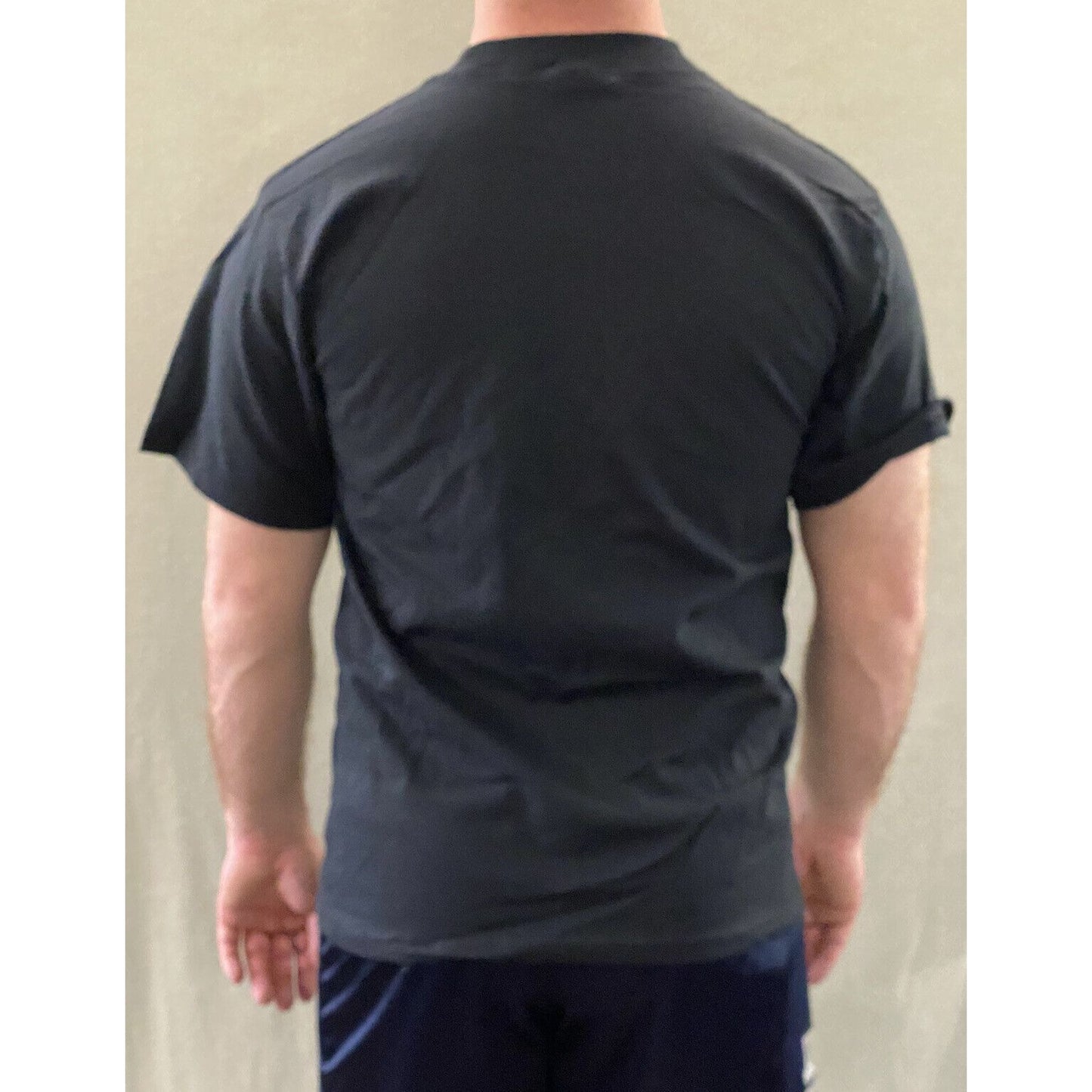 The Cotton Exchange Men’s Medium Plain Solid Black Cotton T-shirt