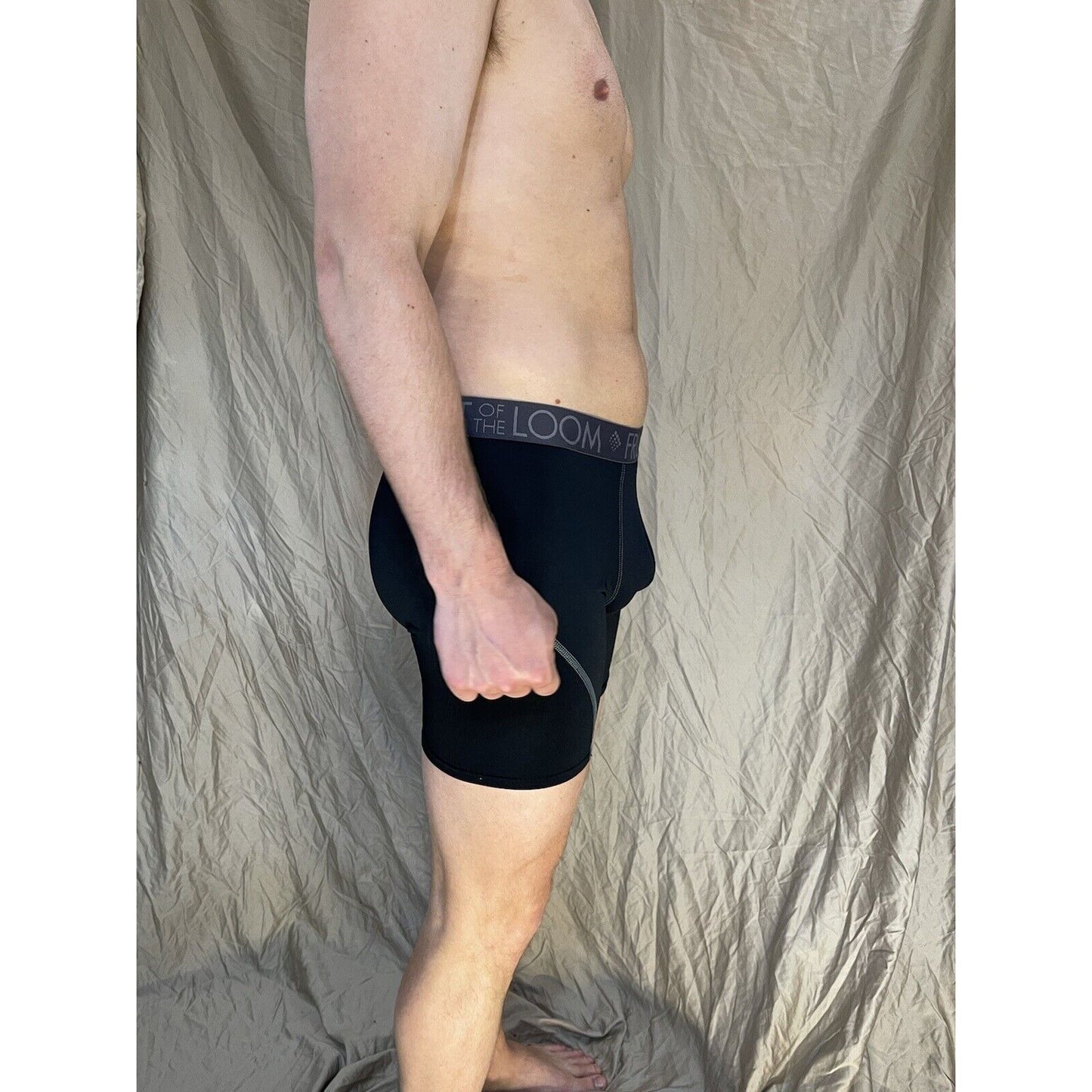 men's fruit of the loom XL compression boxer briefs breathable Black