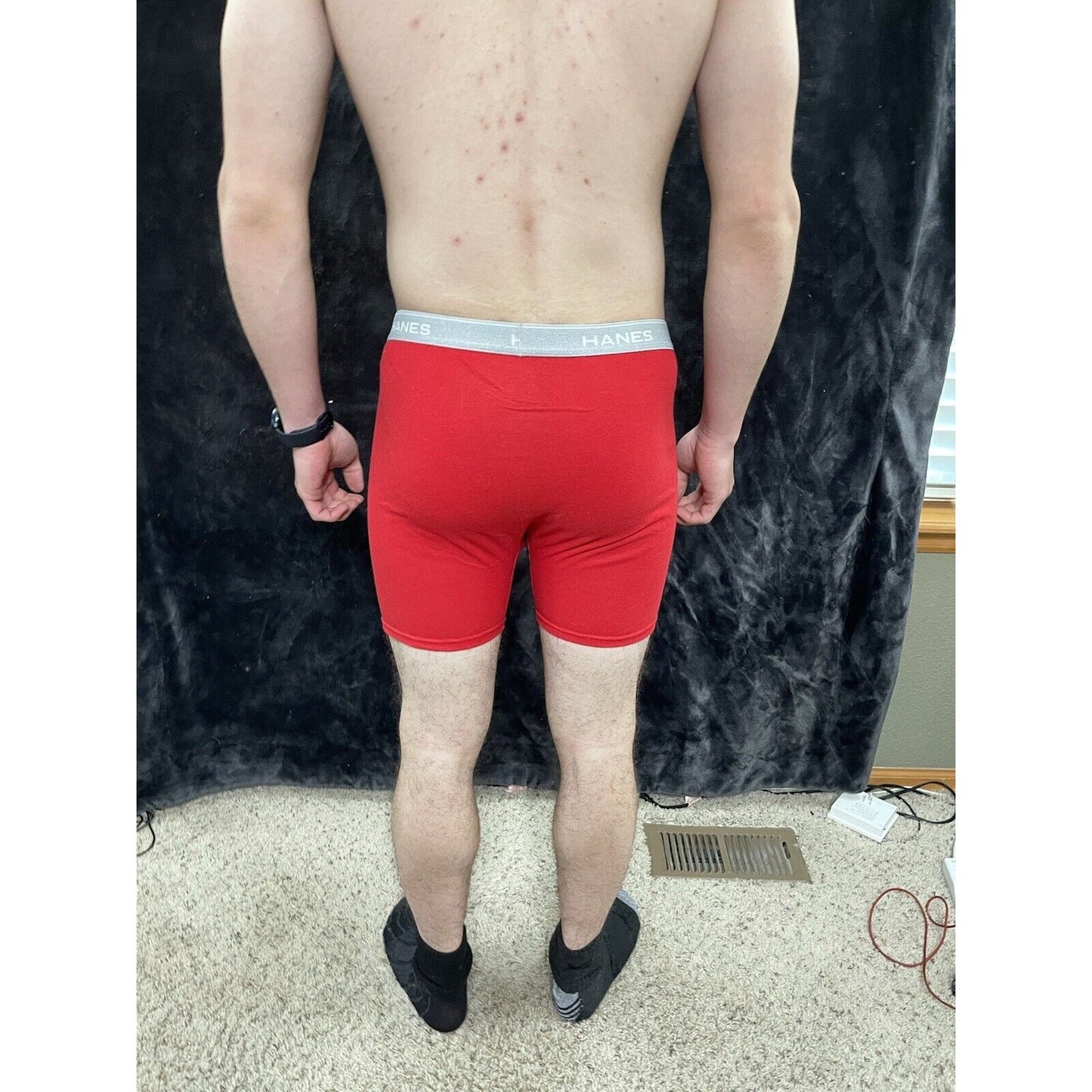 Men’s Red Hanes Boxer Briefs Medium Comfort Flex