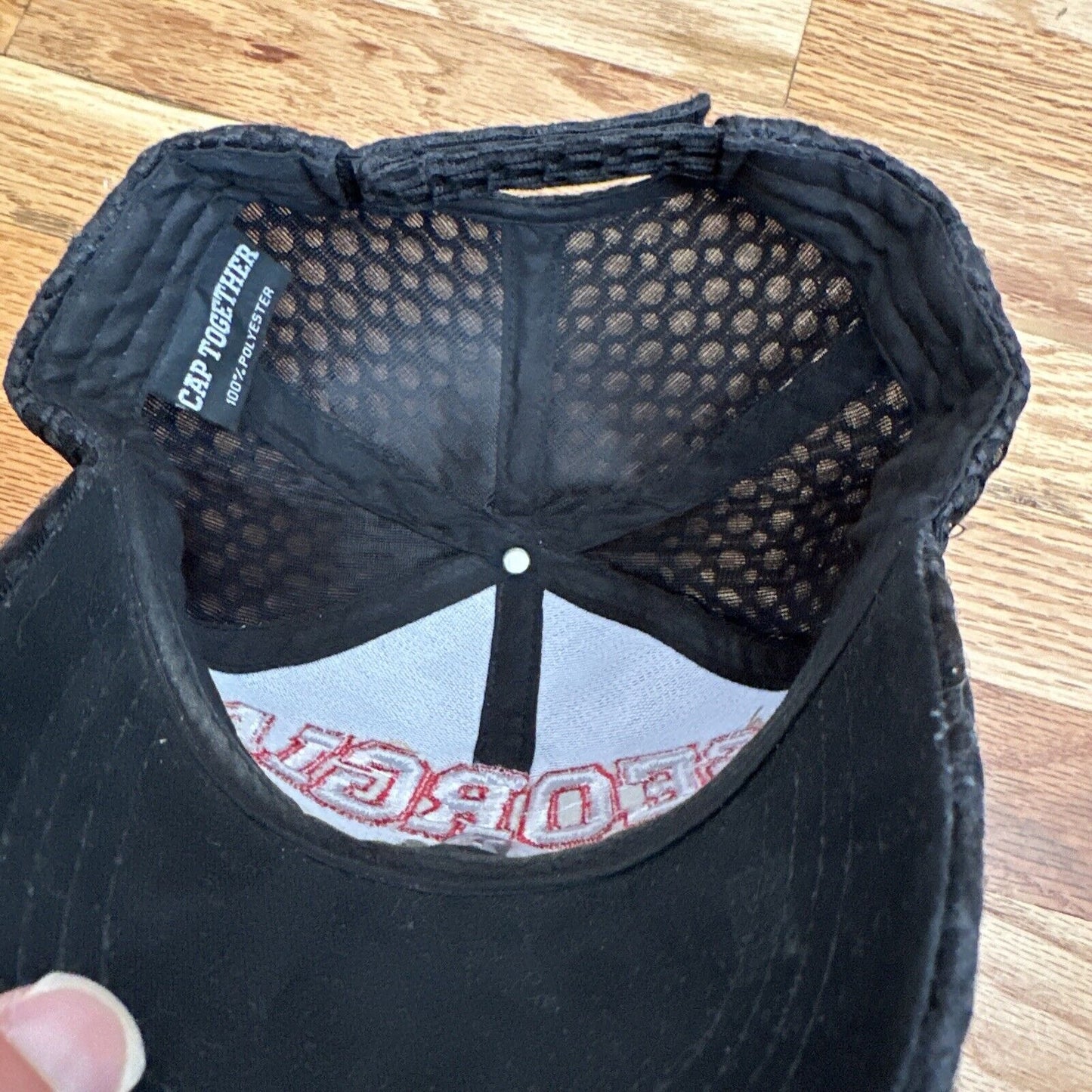 State of Georgia black baseball cap hat cap together