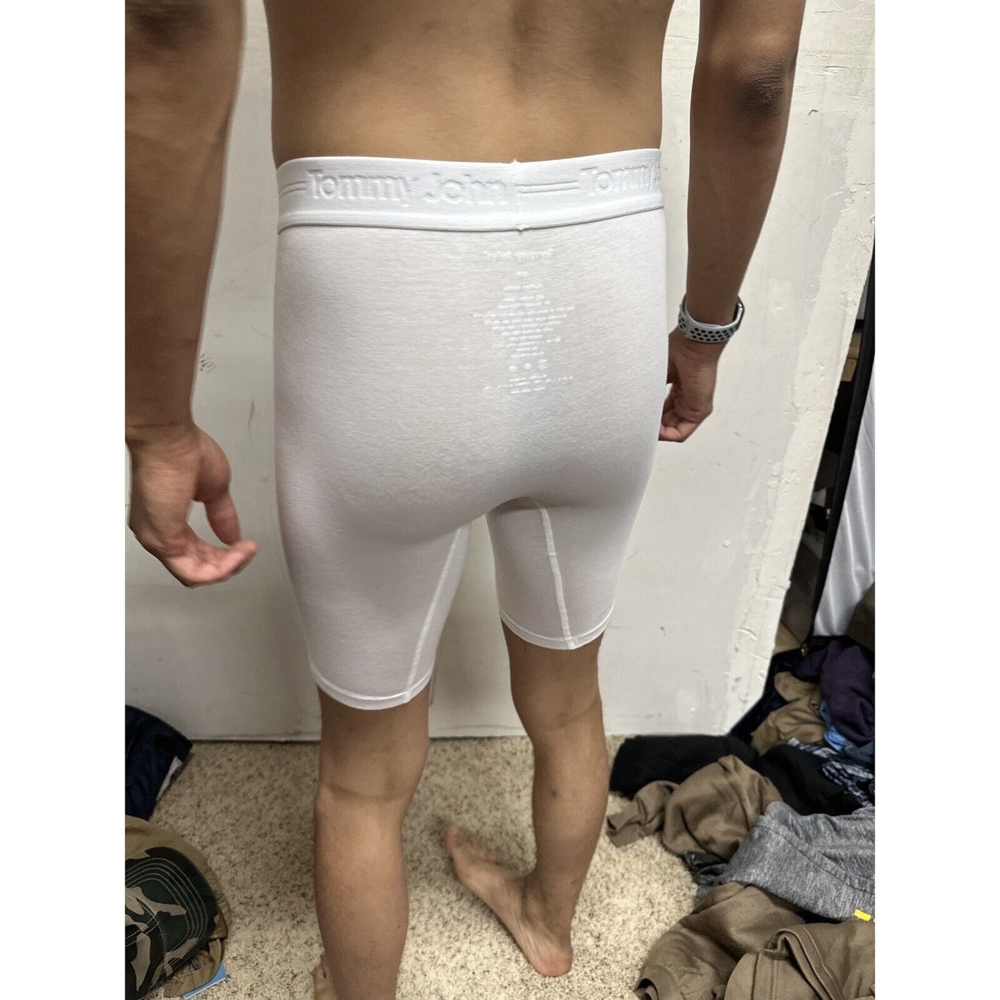 Men’s TJ Small Cotton Basics 5% Cotton White Boxer Briefs