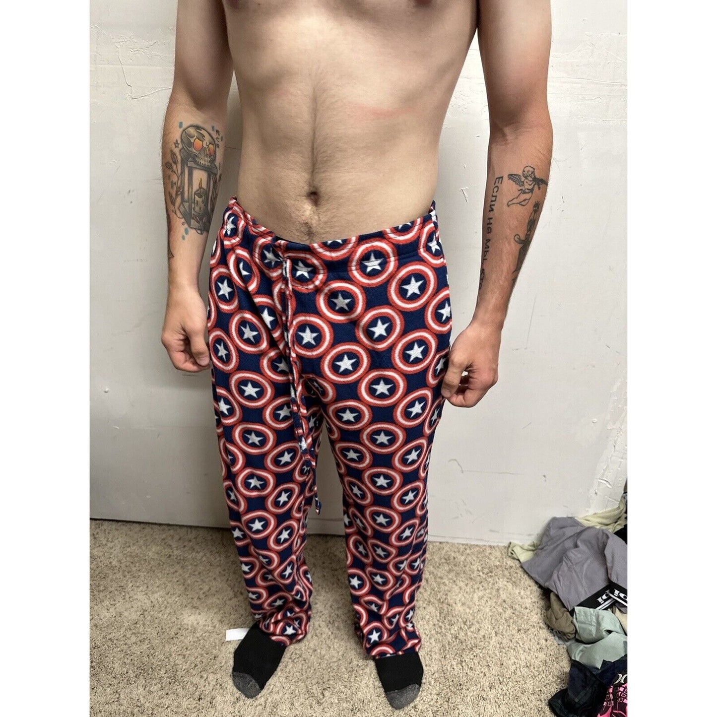 Men’s Marvel Captain America xL Flannel Lounge Wear Pajama Pants