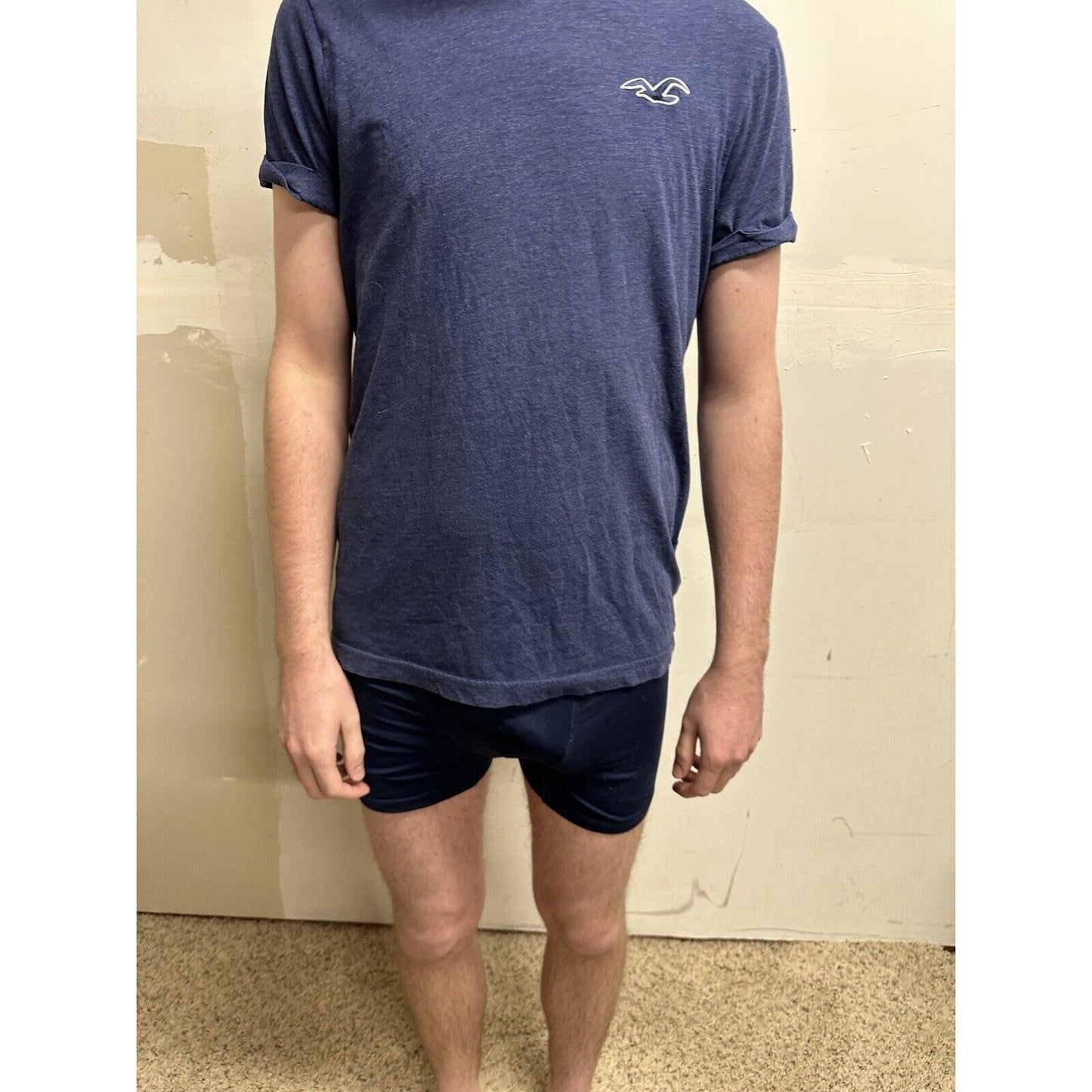men’s hollister medium steel blue short sleeve tshirt
