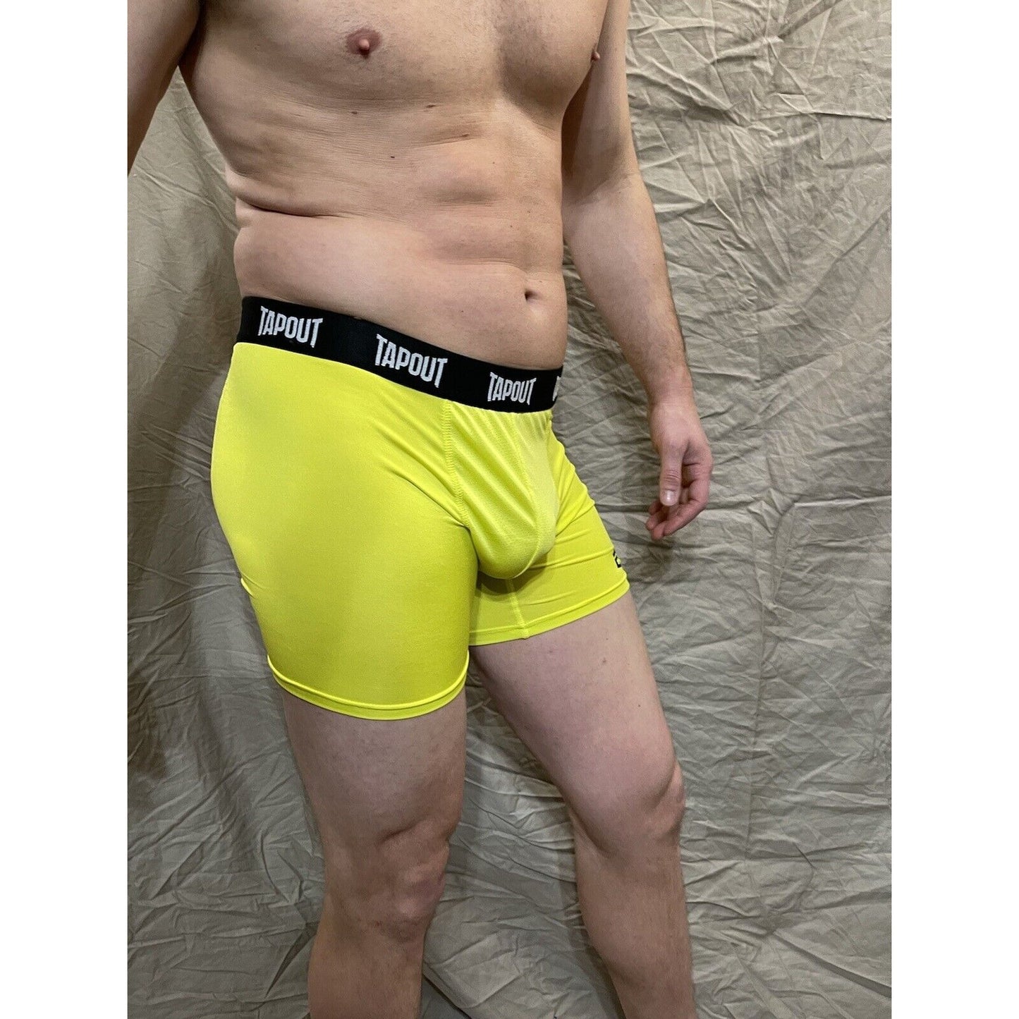 men's tapout bright yellow compression shorts medium New And Never Worn