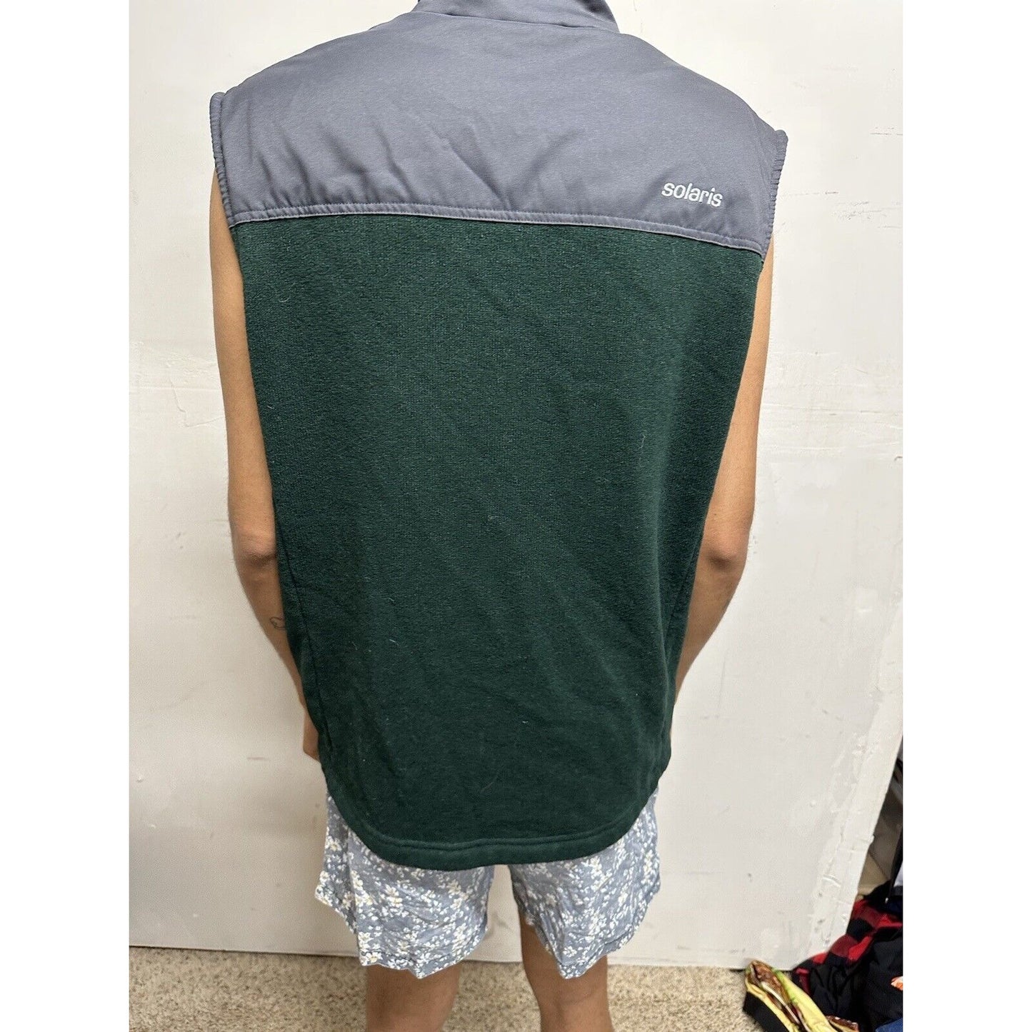 Men’s Large Green Solaris Sleeveless Vest Full Zip