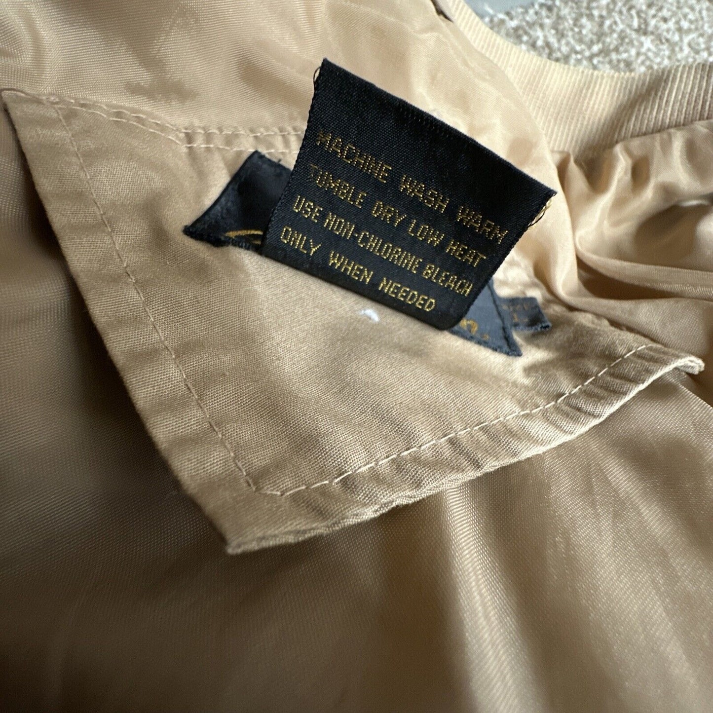 men’s beige tan aberdeen large zipper jacket polyester cotton