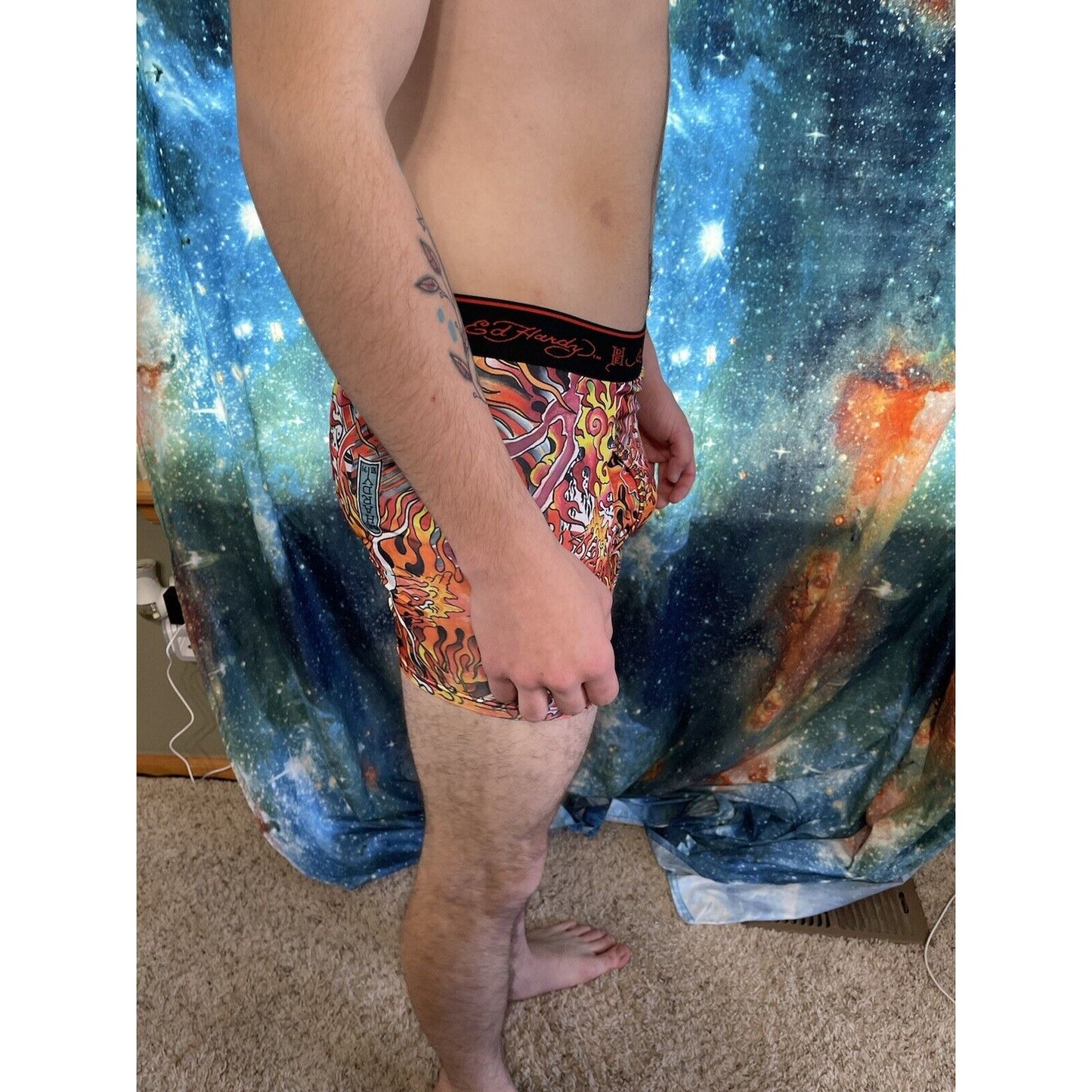 men's ed hardy compression shorts small flames New And Unworn