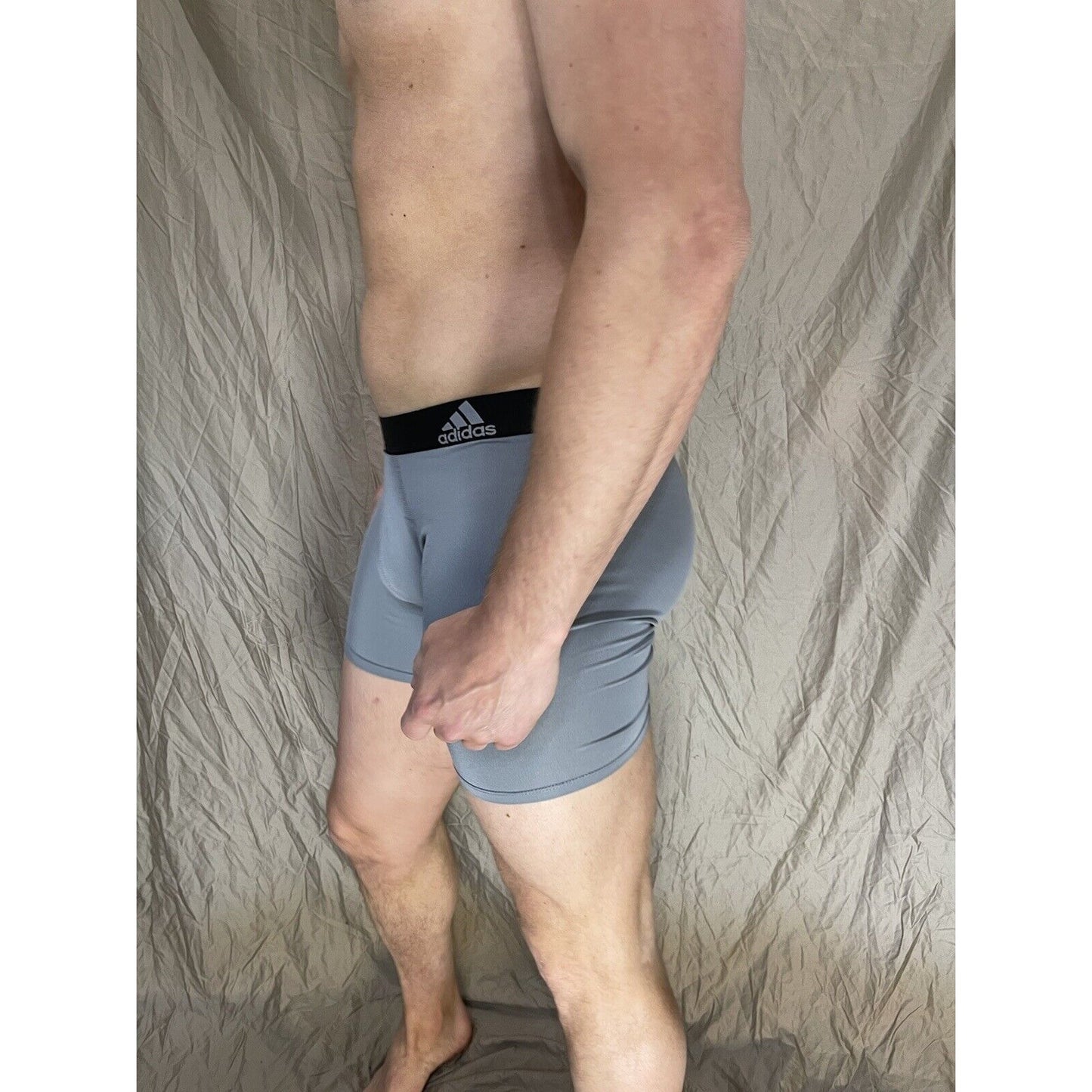 men's adidas Gray With Black Band aeroready compression shorts medium