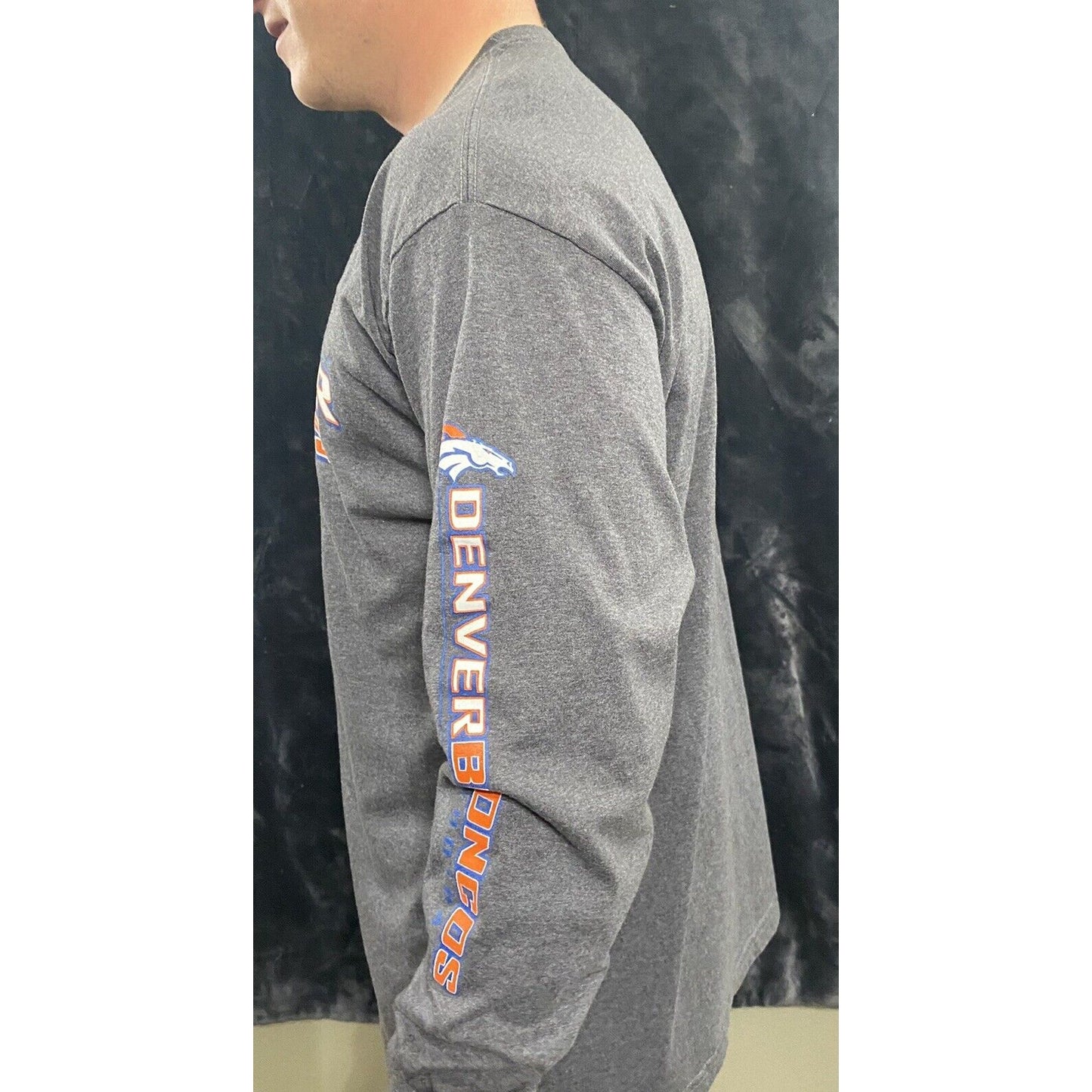 Denver Broncos Football Gray Pullover Long Sleeves Shirt NFL Team Apparel XL
