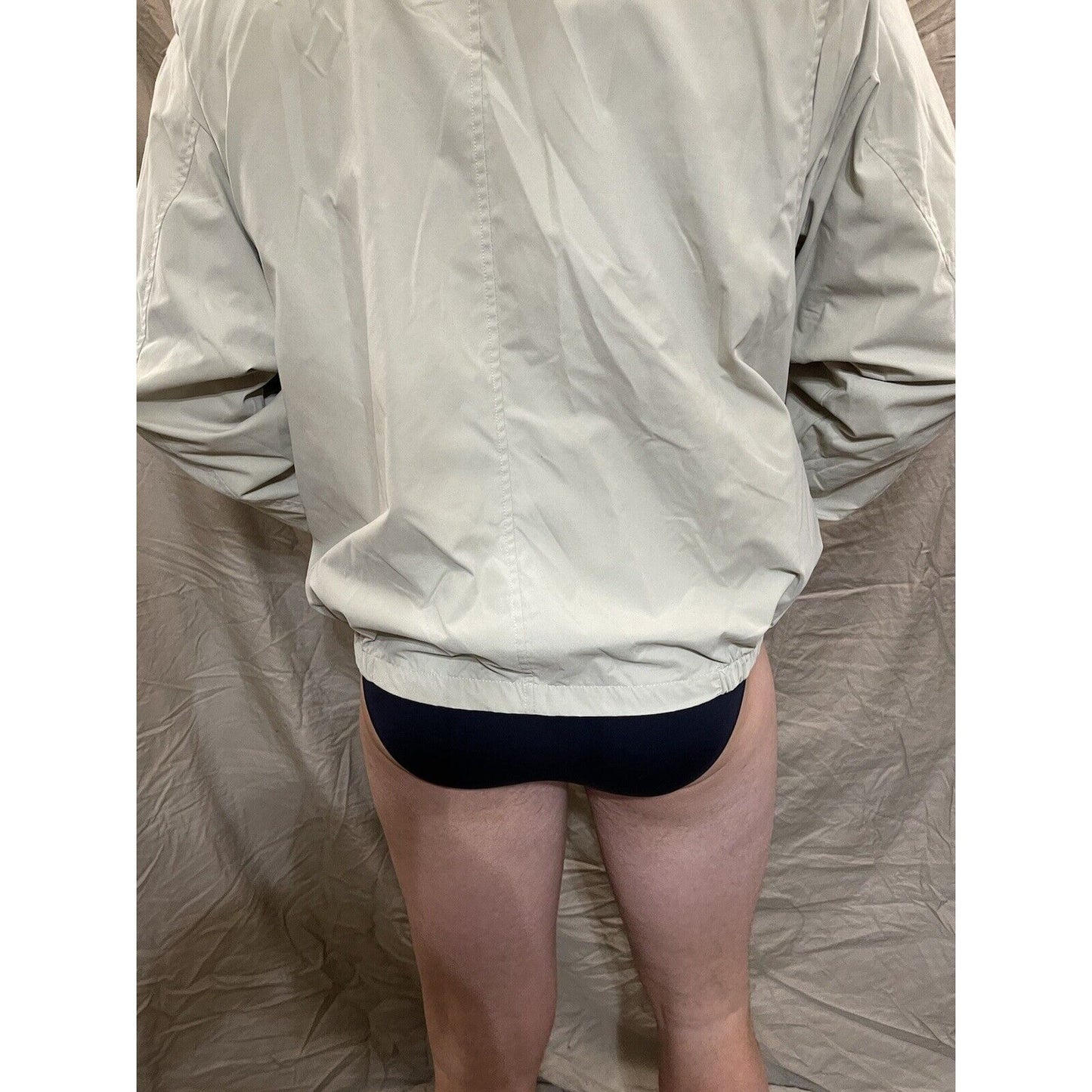Men's Puritan XL cream ivory fill zip windbreaker jacket