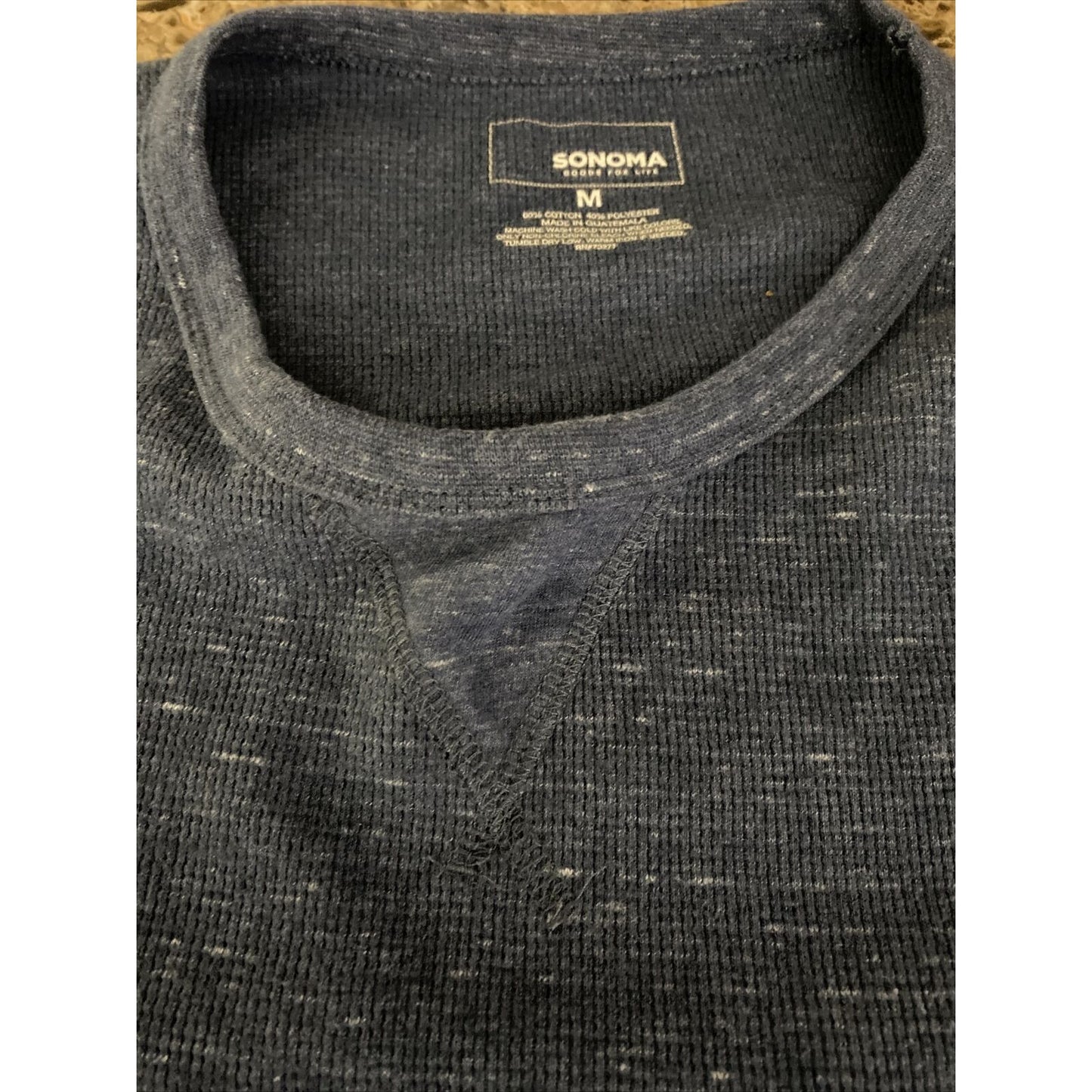 Sonoma Men’s Medium Midnight Blue Cotton-Blend Long Sleeves Pullover Sweater