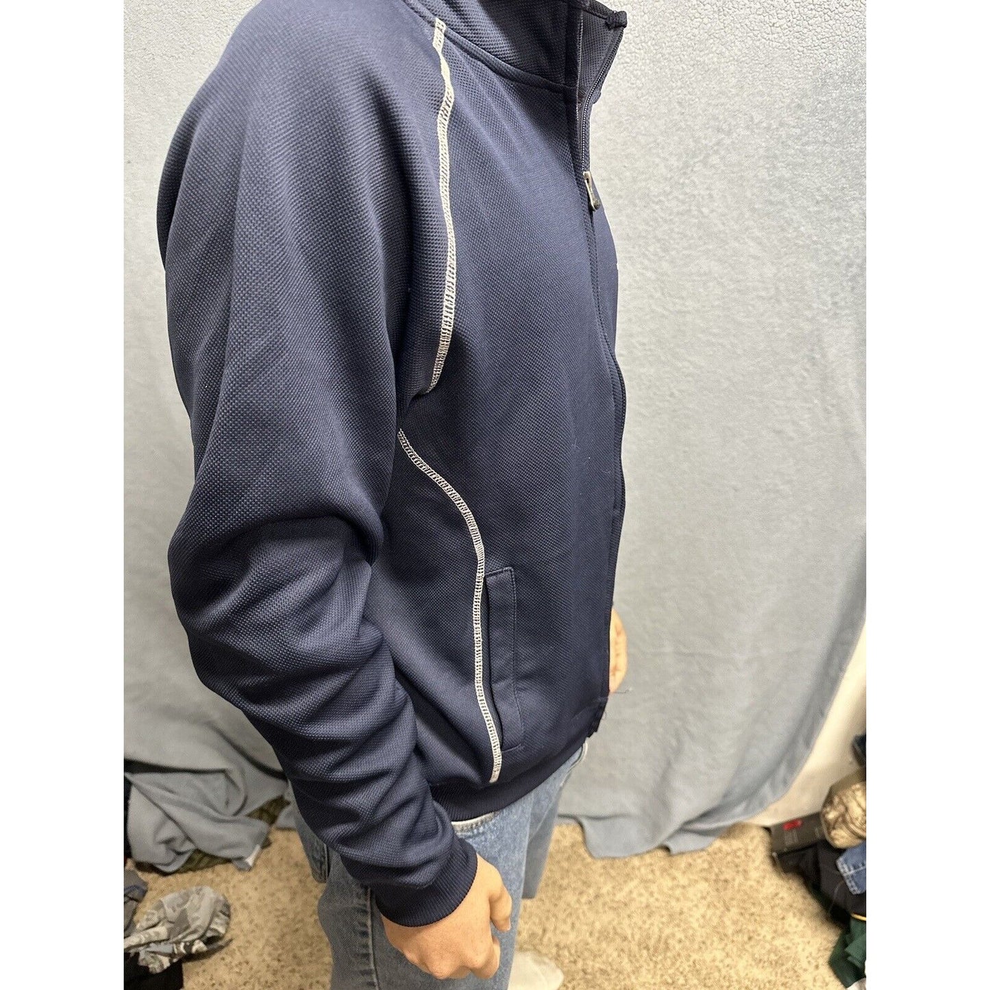 Men’s Dark Blue J America Polyester US Air Force Medium Full Zip Jacket USAF
