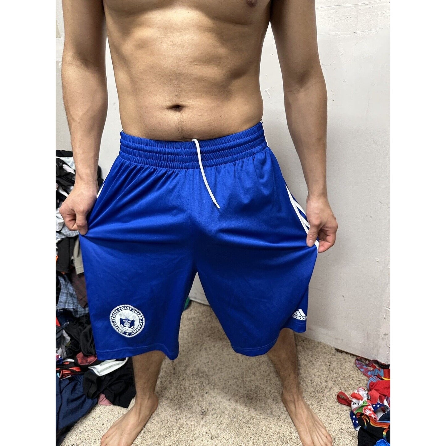 Men’s Blue Adidas Medium United States Coast Guard Academy Athletic Shorts