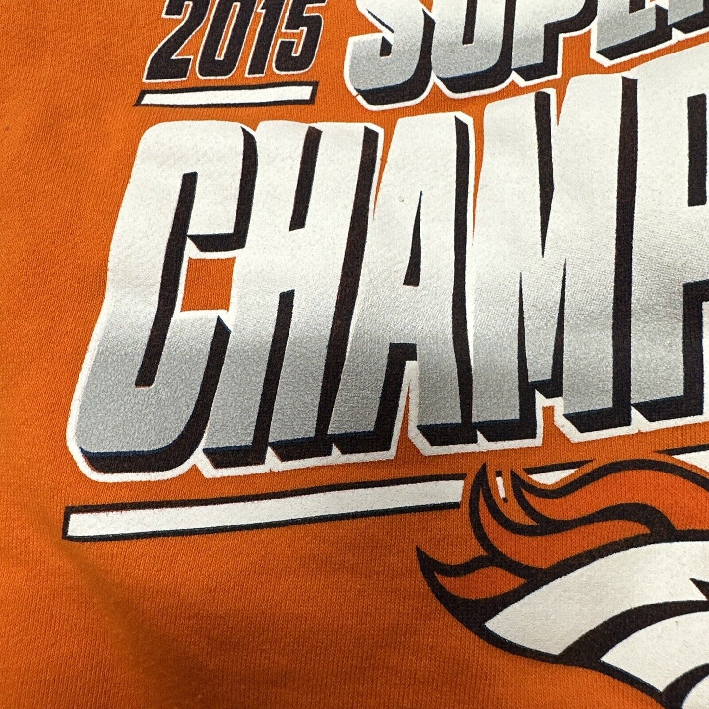 Woman’s NFL Team Apparel Denver Broncos 2015 Super Bowl Champions Orange Hoodie