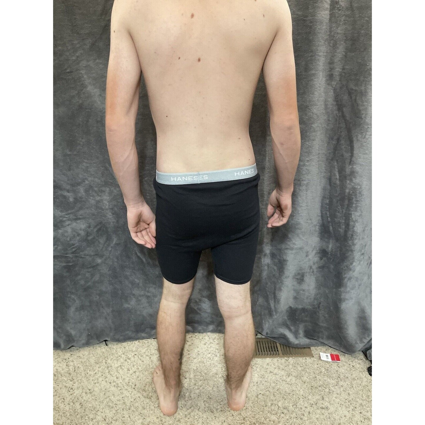 boy's black XL hanes boxer briefs gray band