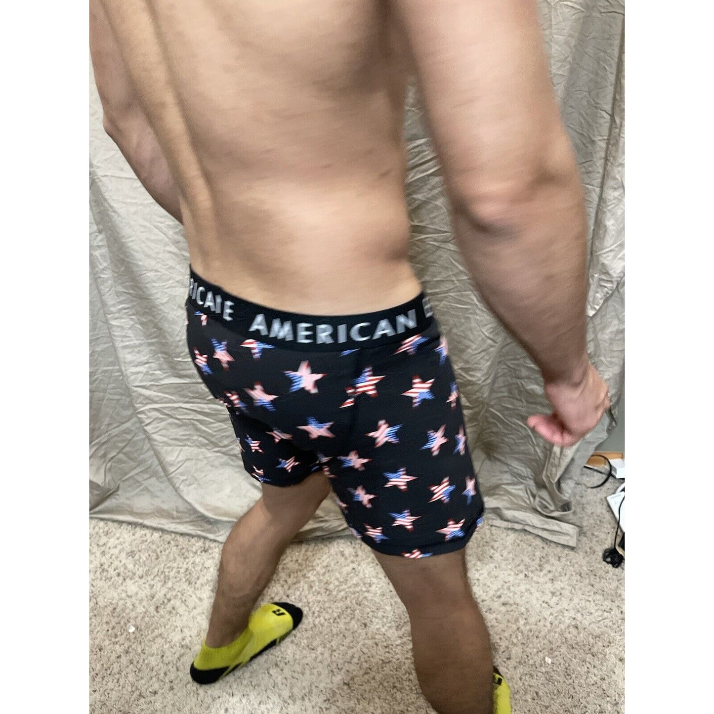 men's patriotic black american flag stars XL boxer briefs American Eagle
