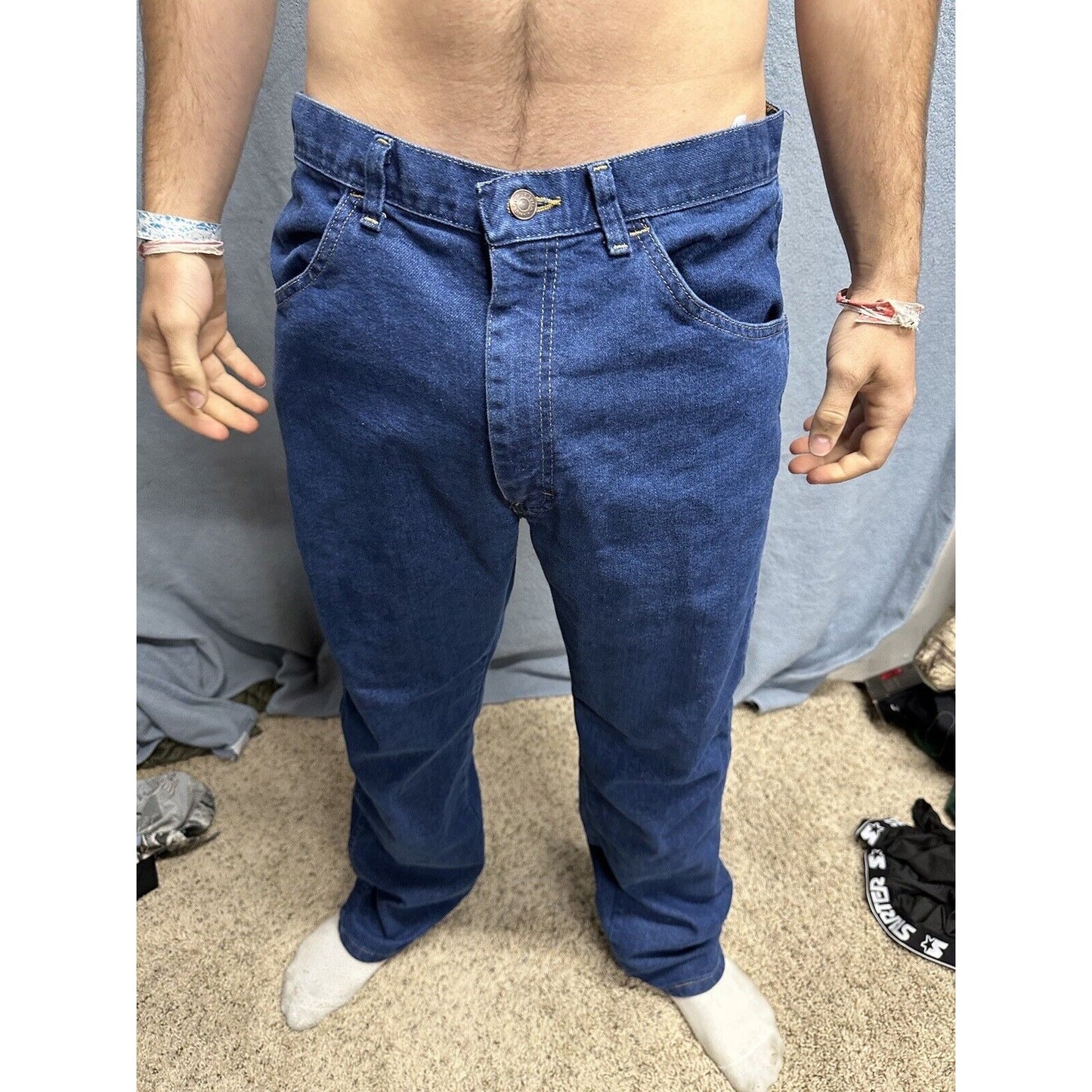 Men’s Wrangler Regular Fit 34 X 32 Blue Jeans