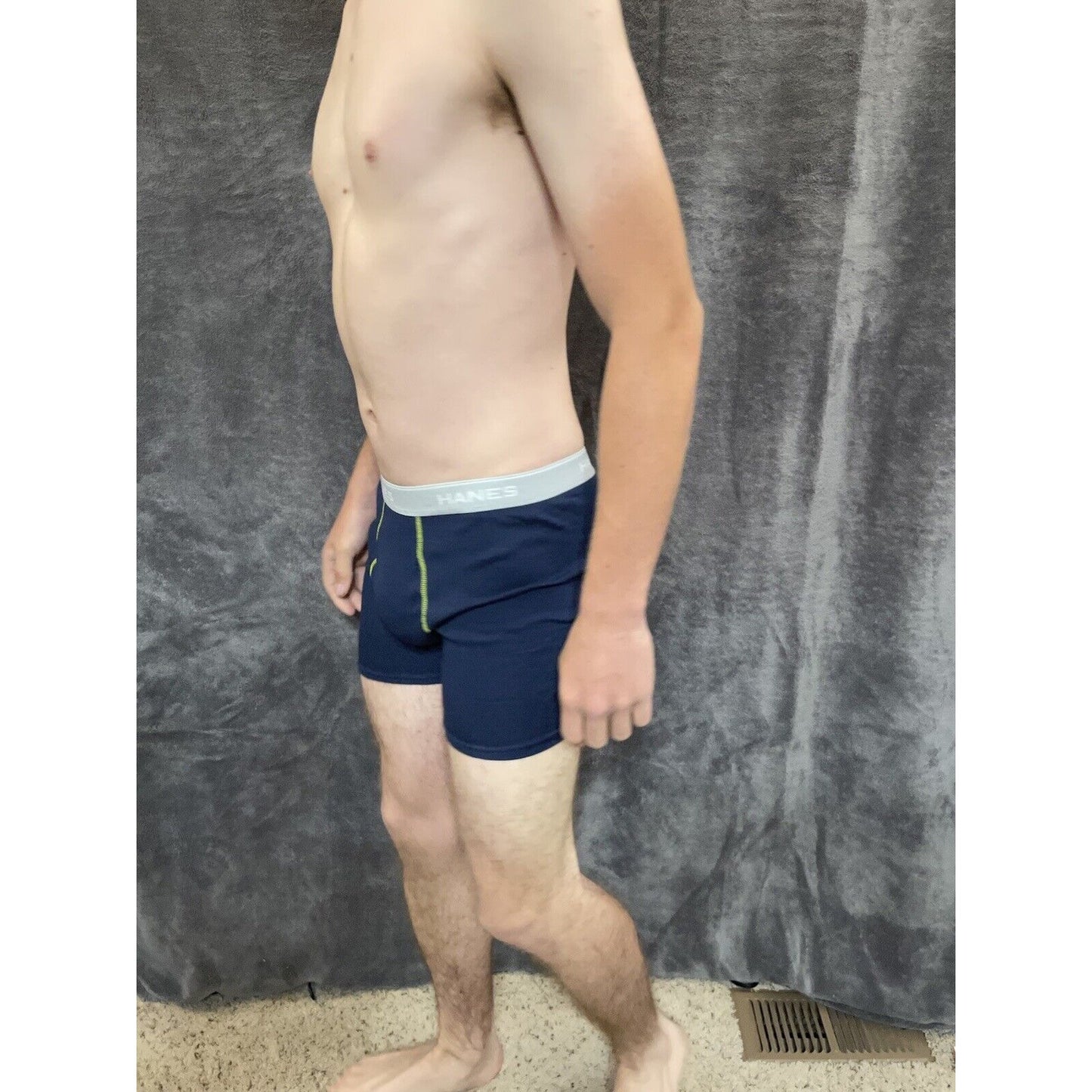 boy's Hanes youth XL Dark Blue With Yellow boxer brief