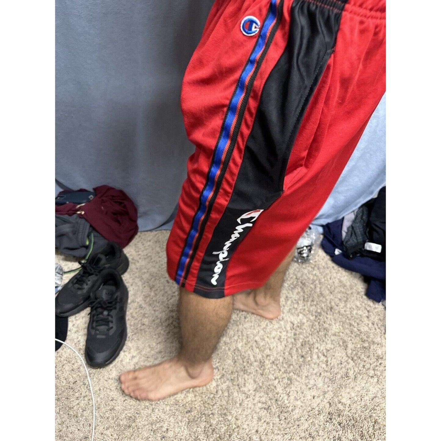 Men’s Red Champion Performance Shorts With Pockets No String