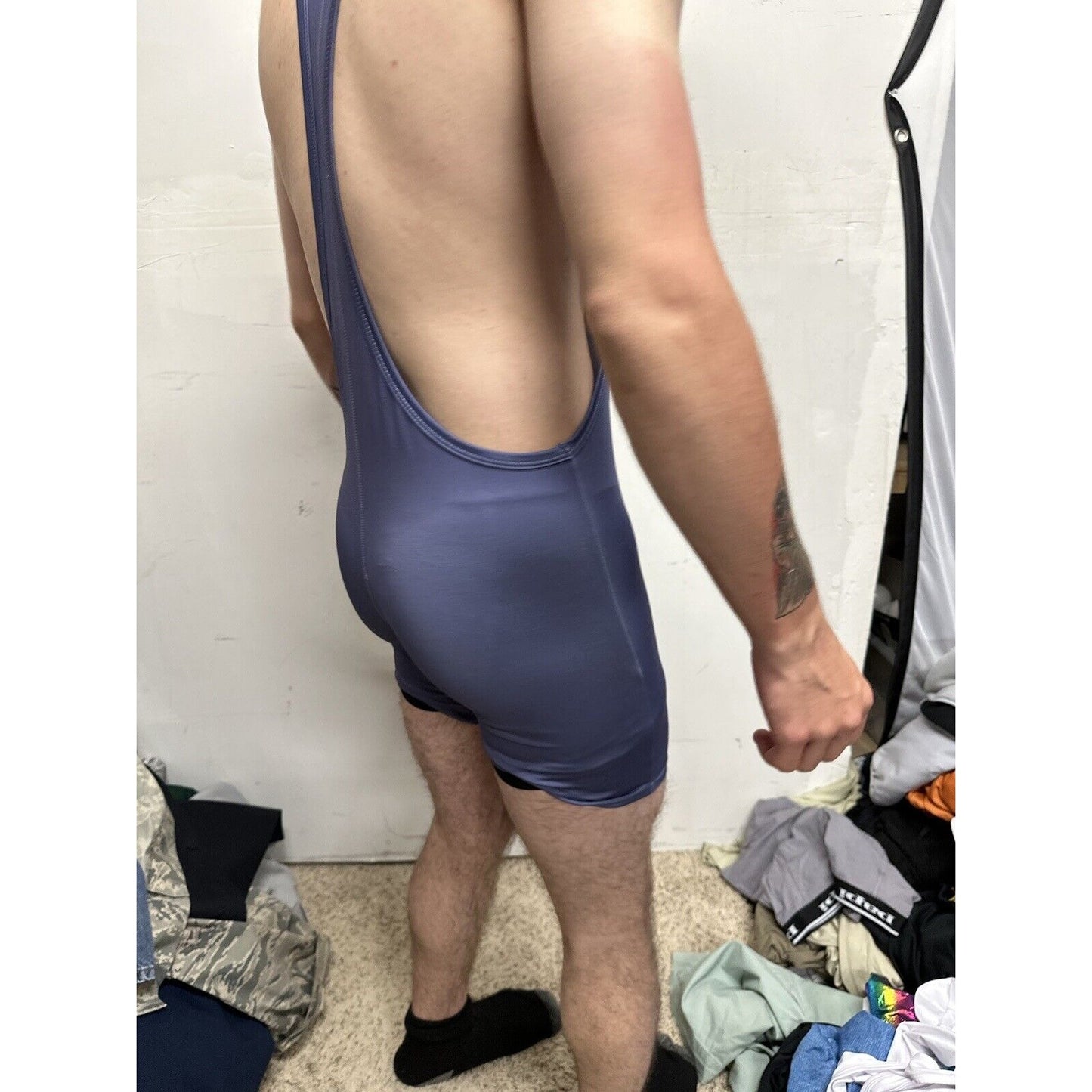 Men’s Gray Tauwell Wrestling Singlet Large