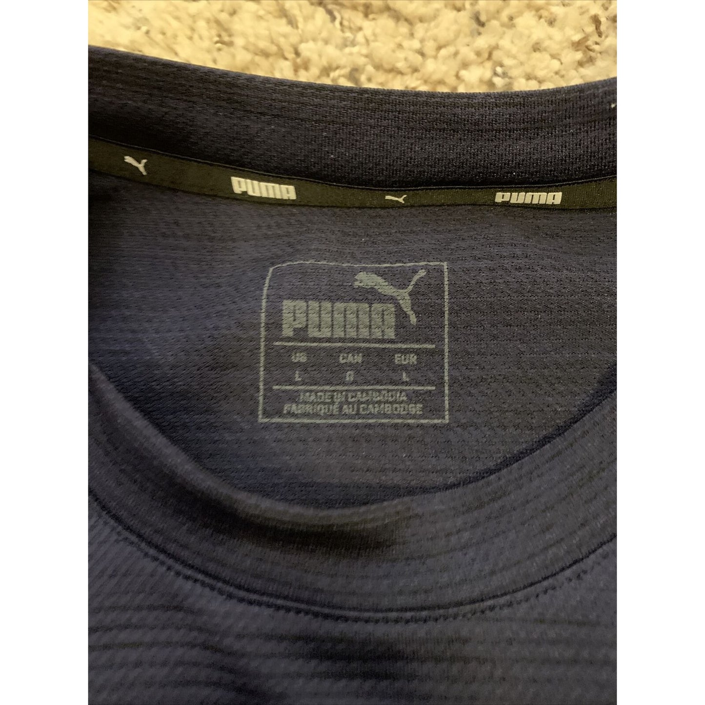 Puma Men’s short sleeve Pace Tee (Peacoat Heather, Large)