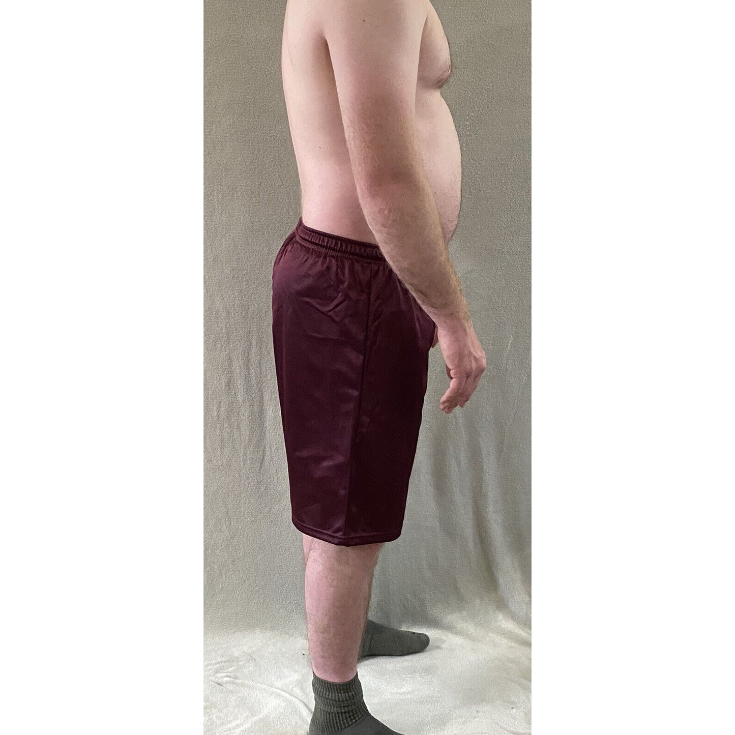 Soffe Men’s Medium Burgundy Basketball Training Polyester Mesh Shorts