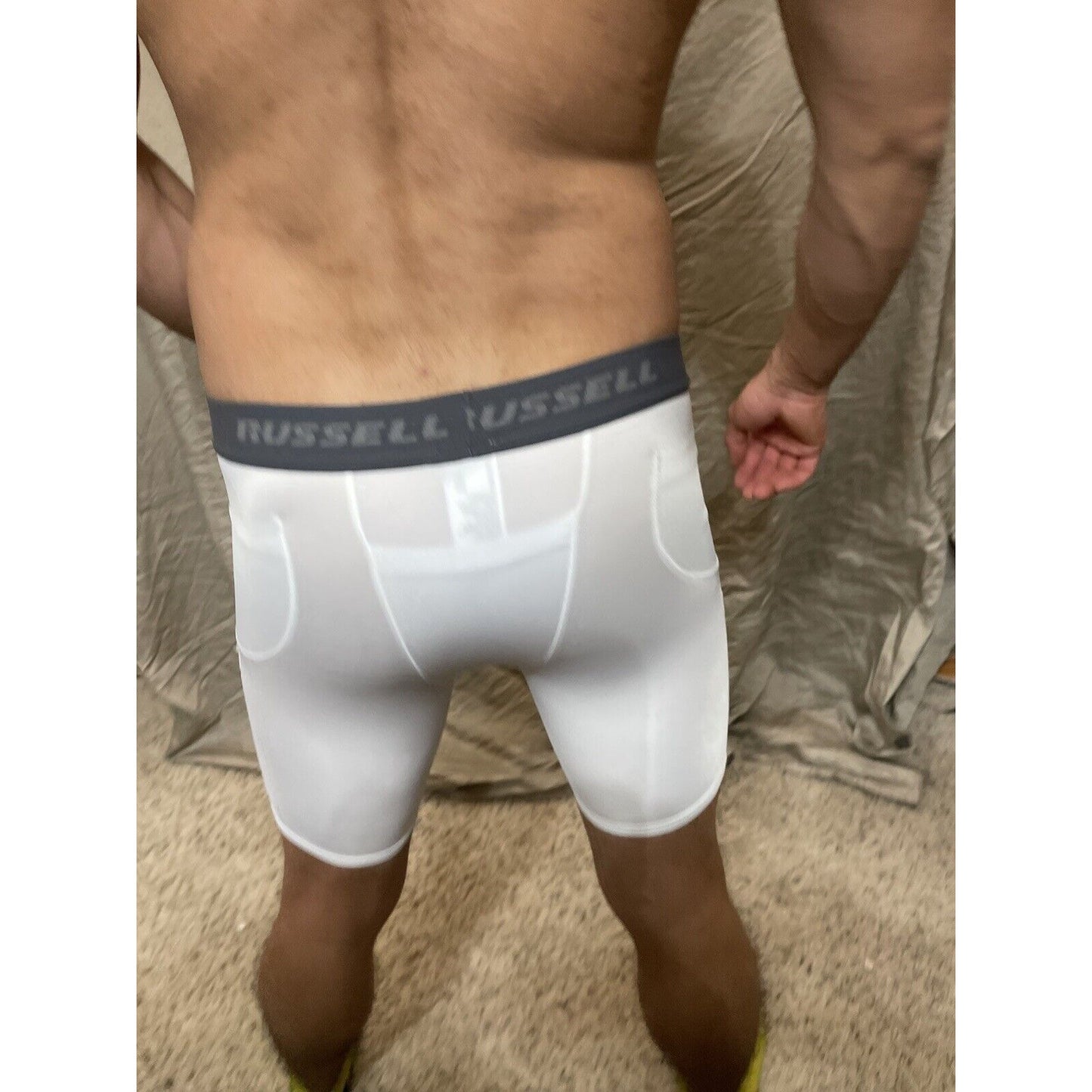 Boy's Youth Large White Russell Exterior 5 pocket girdle football compression