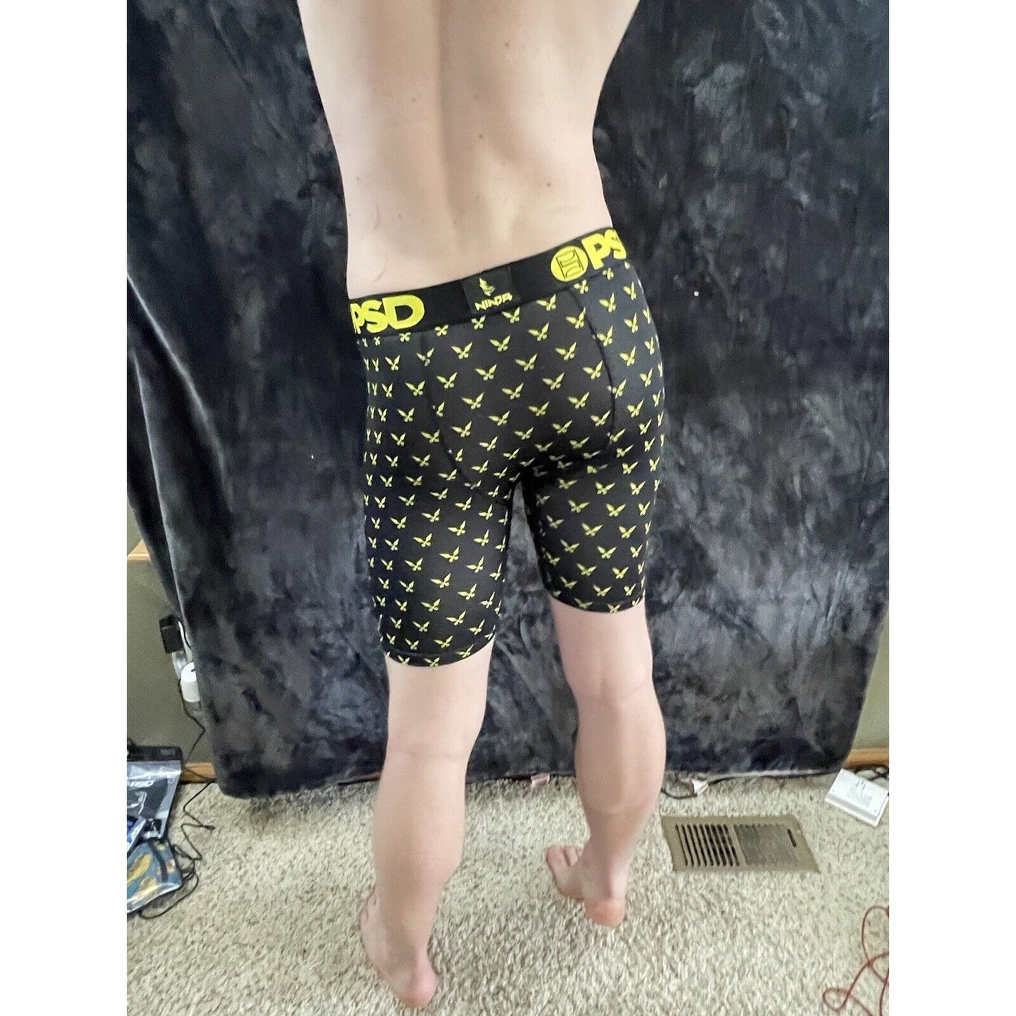 Men’s PSD Black and Yellow Ninja Boxer Briefs Extra Large XL