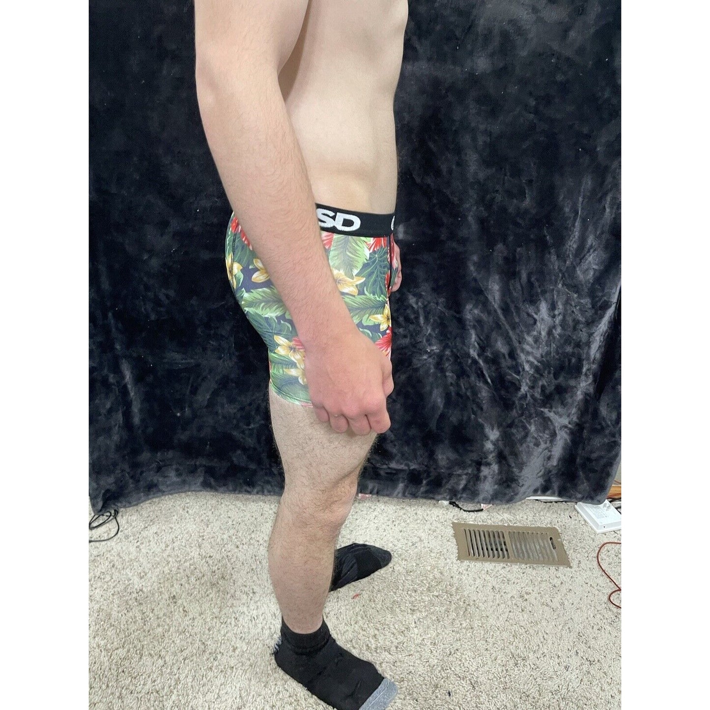 Youth Hibiscus Floral PSD Boxer Briefs New Medium