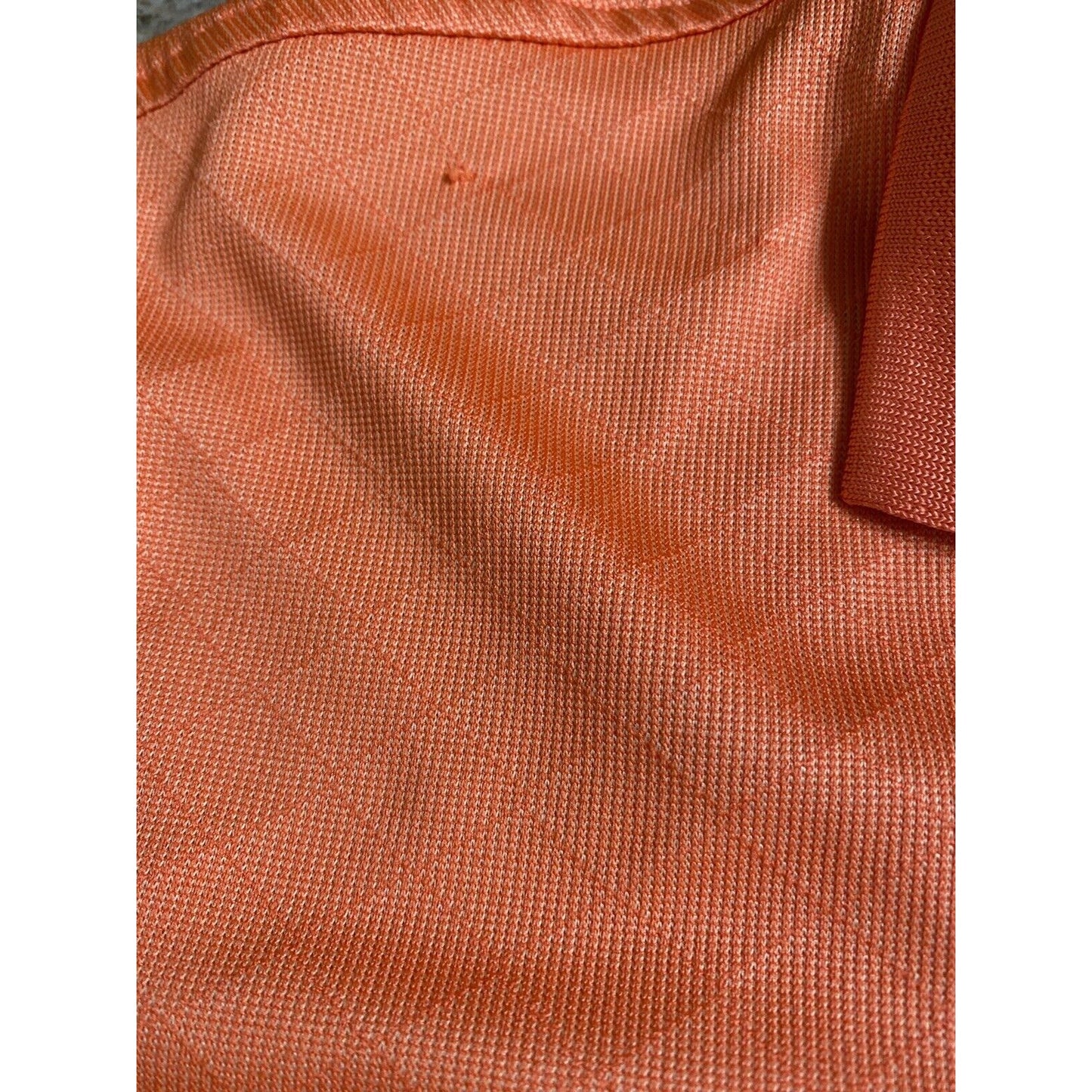 Kirkland Signature Performance Polo Knit Size Medium Bright Orange Short Sleeves