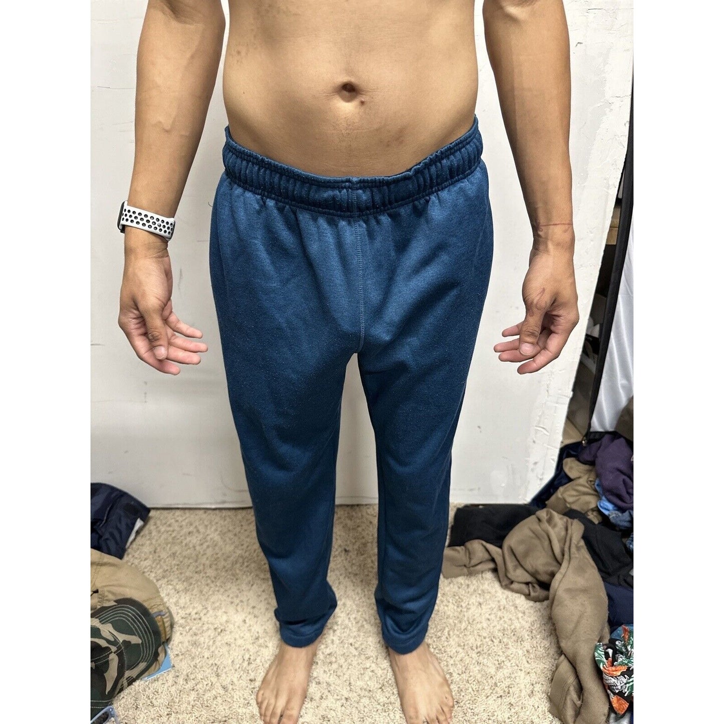 Men’s Russell Small Dri Power Blue Sweatpants With Pockets