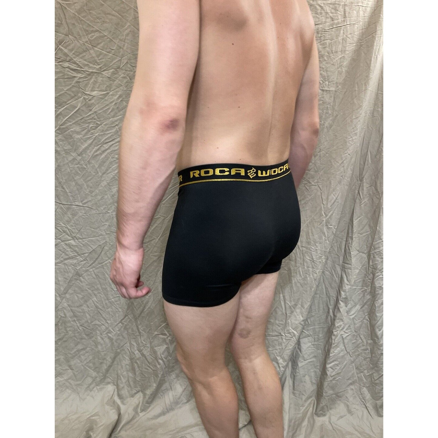 men's roca wear small Black compression boxer briefs